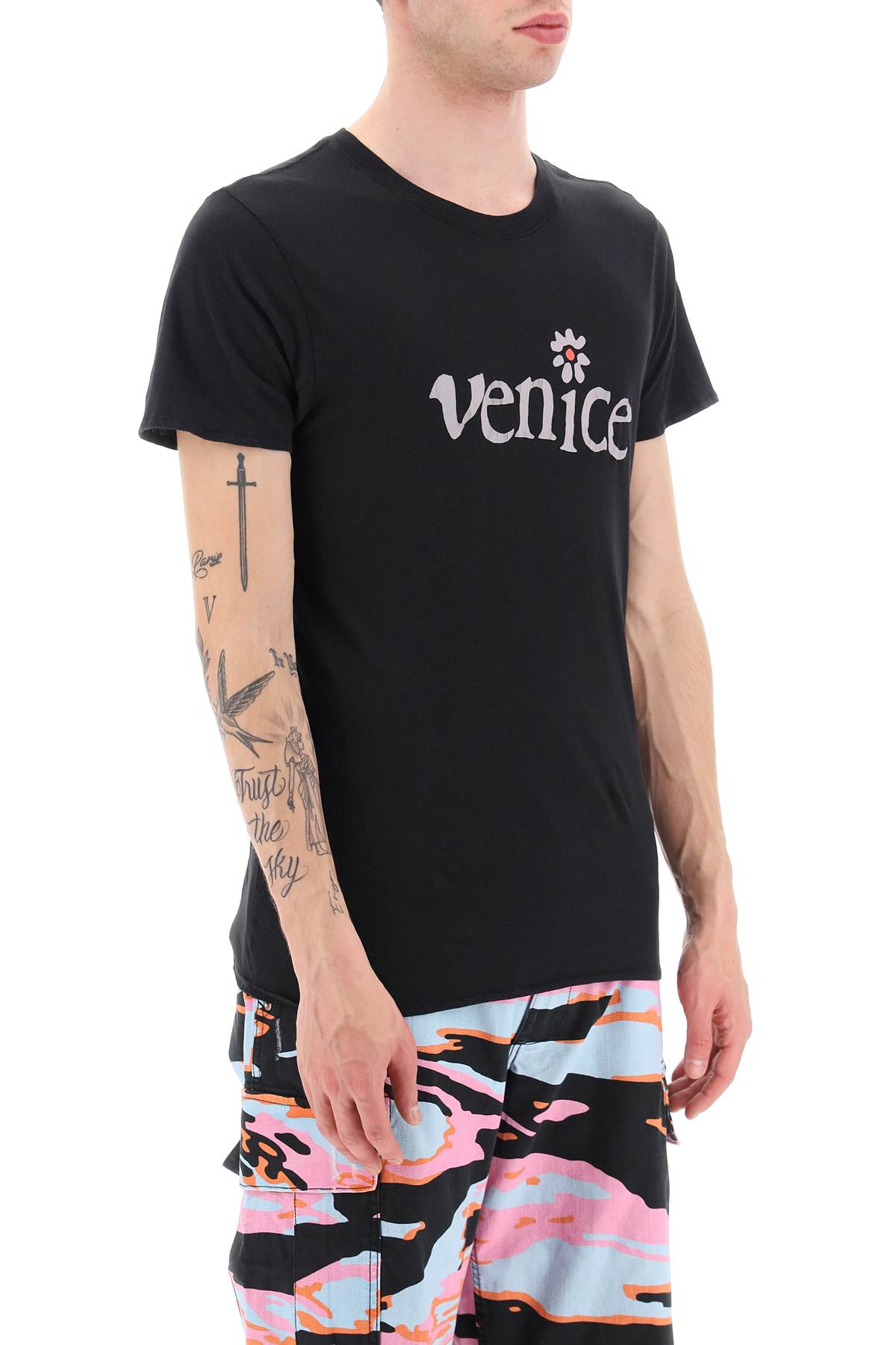 Shop Erl Venice Print T-shirt In Black 1 (black)