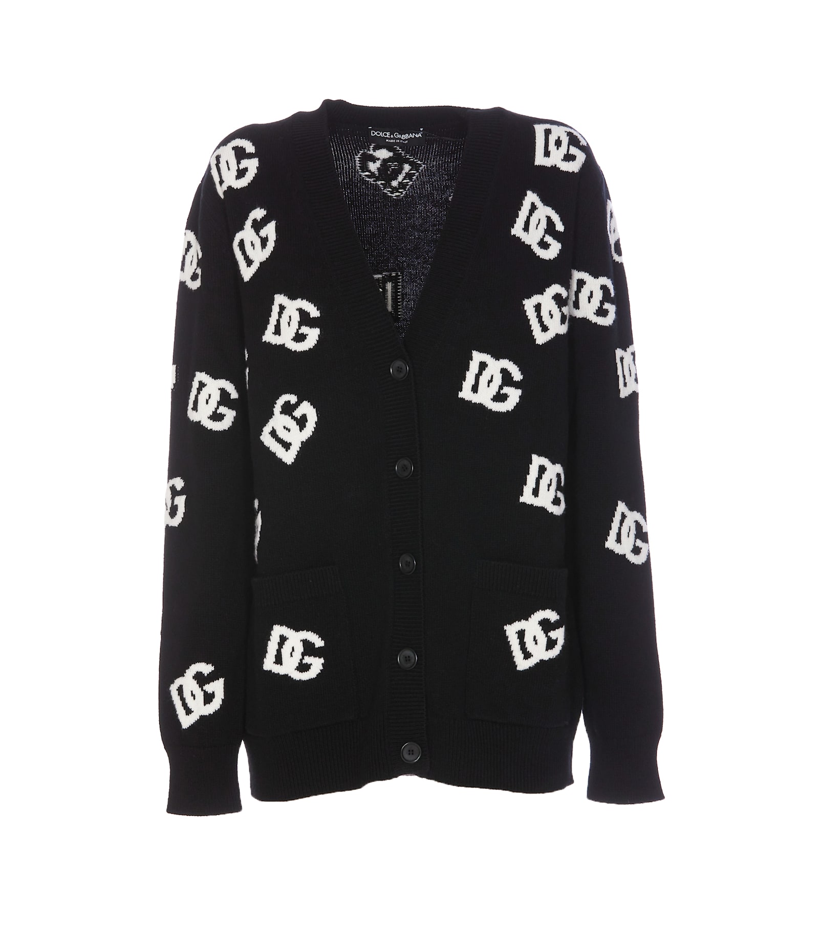 Shop Dolce & Gabbana Logo Cardigan In Black