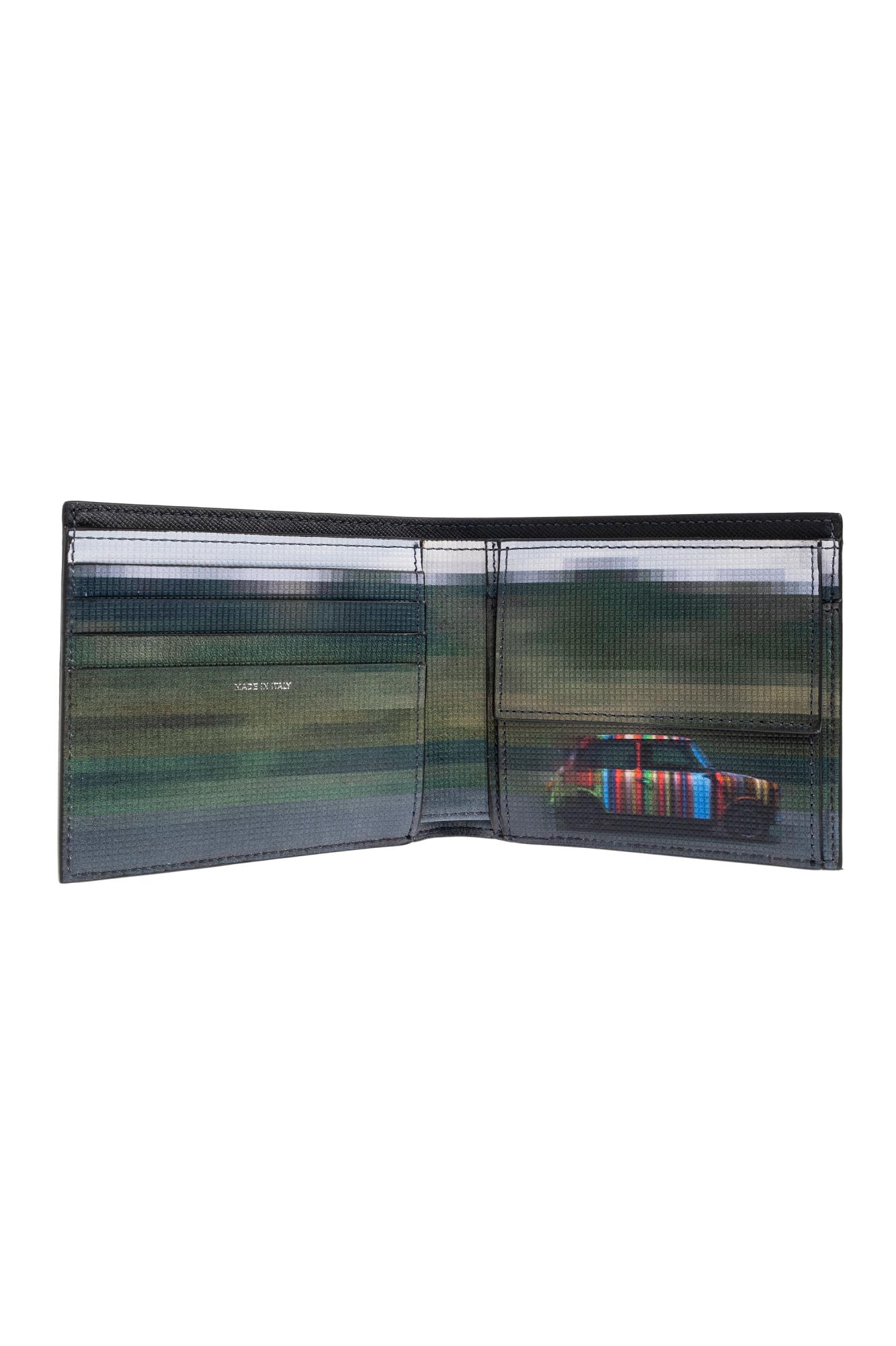 Paul Smith Textured Leather Bifold Wallet With Embossed Signature In Black