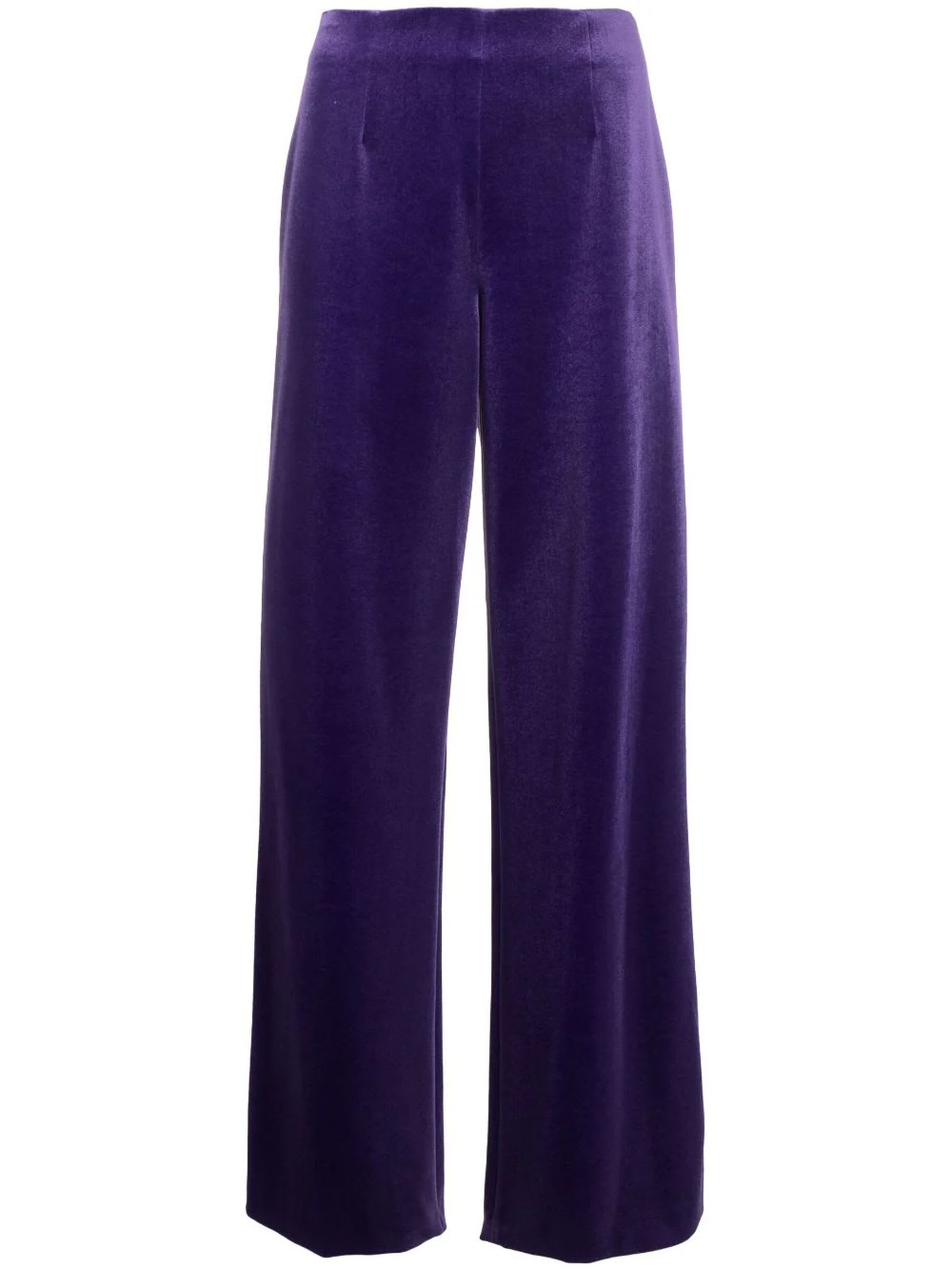 Shop Philosophy Di Lorenzo Serafini Wide Trousers In Stretch Velvet