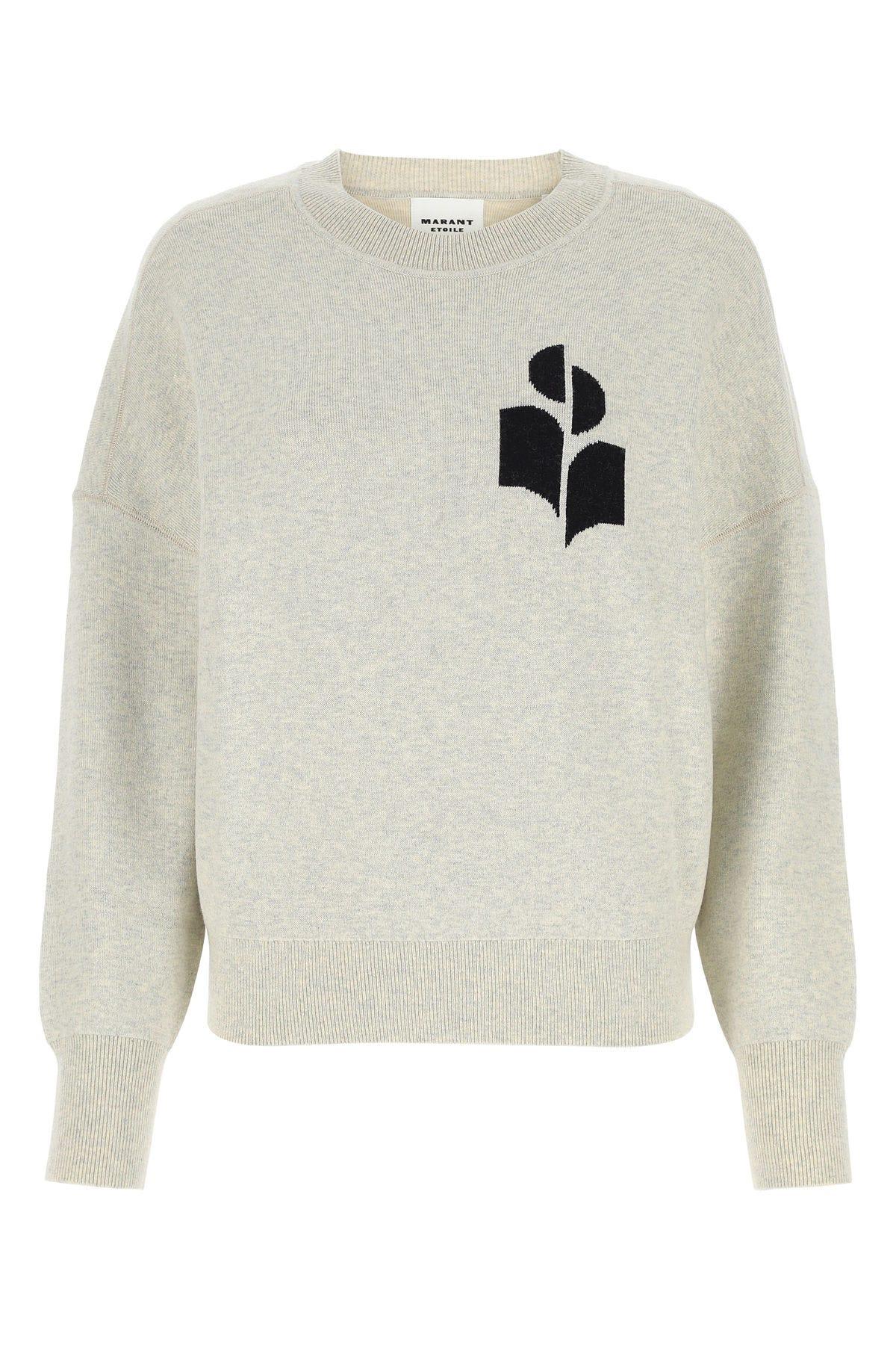 Isabel Marant Étoile Isabel Marant Etoile Marisans Sweater With Logo Intarsia In Grigio