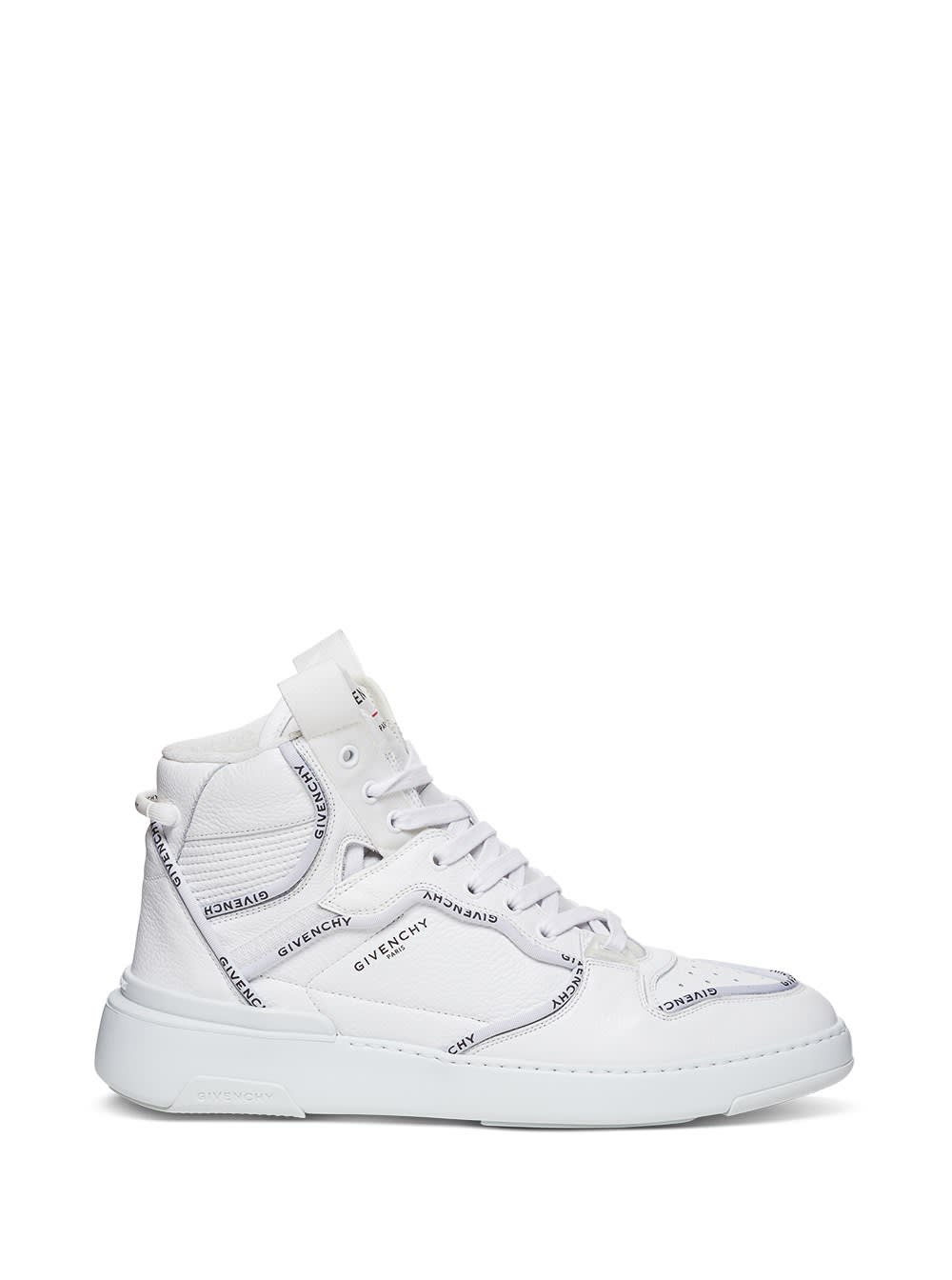 Givenchy High Top Wing Sneakers In Leather With Logo