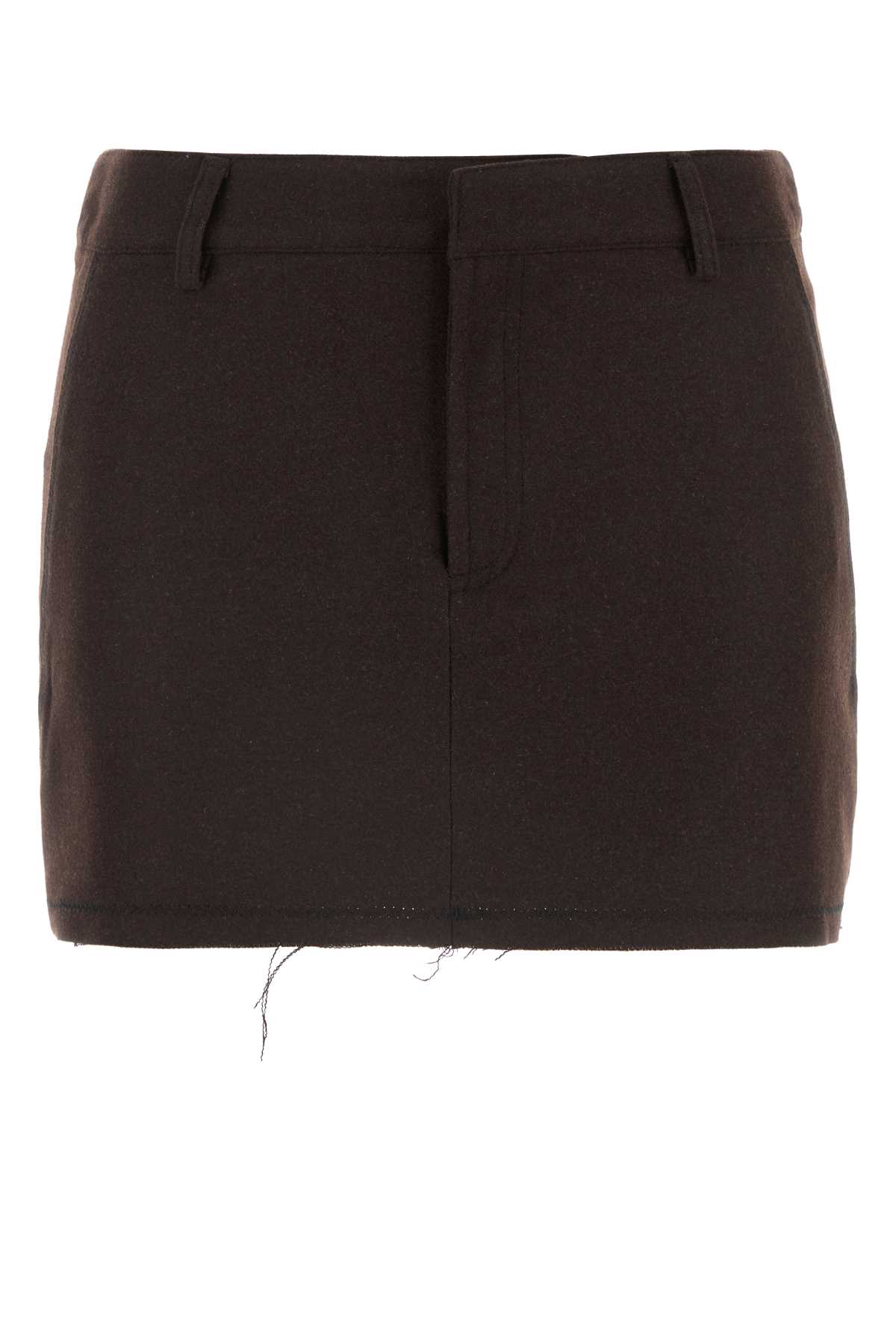 Brown Flannel Poppy Mini Skirt