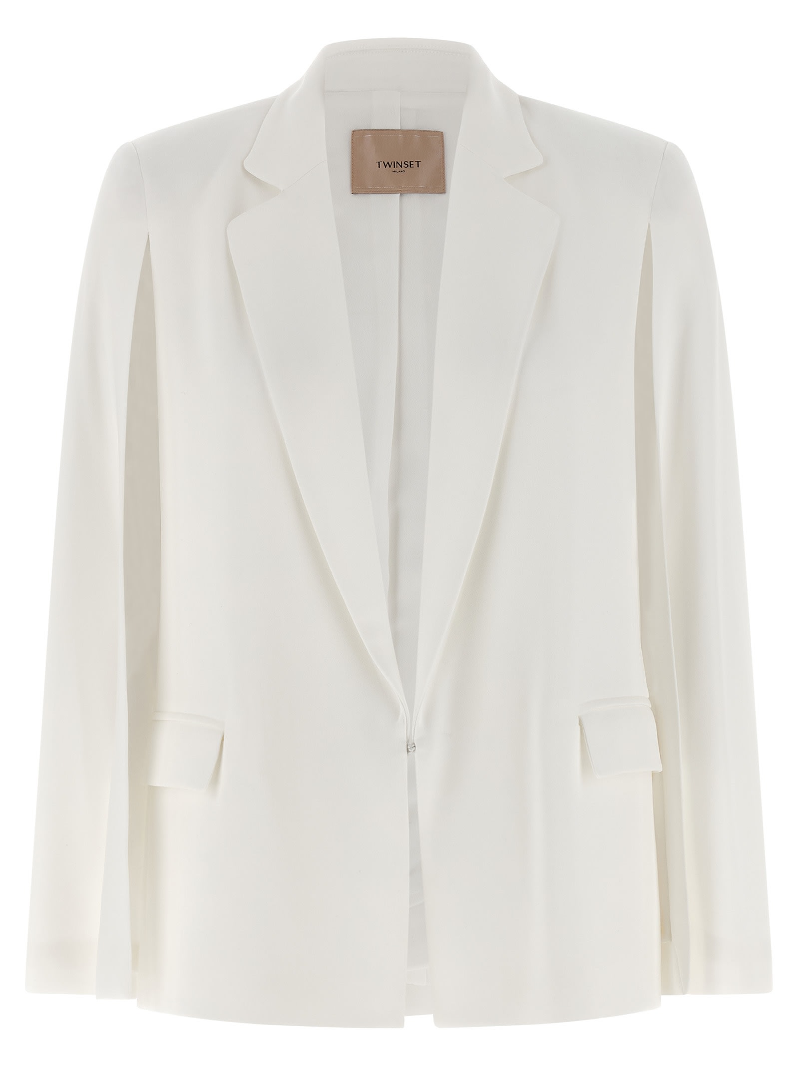 Twinset Cape Sleeve Blazer In White