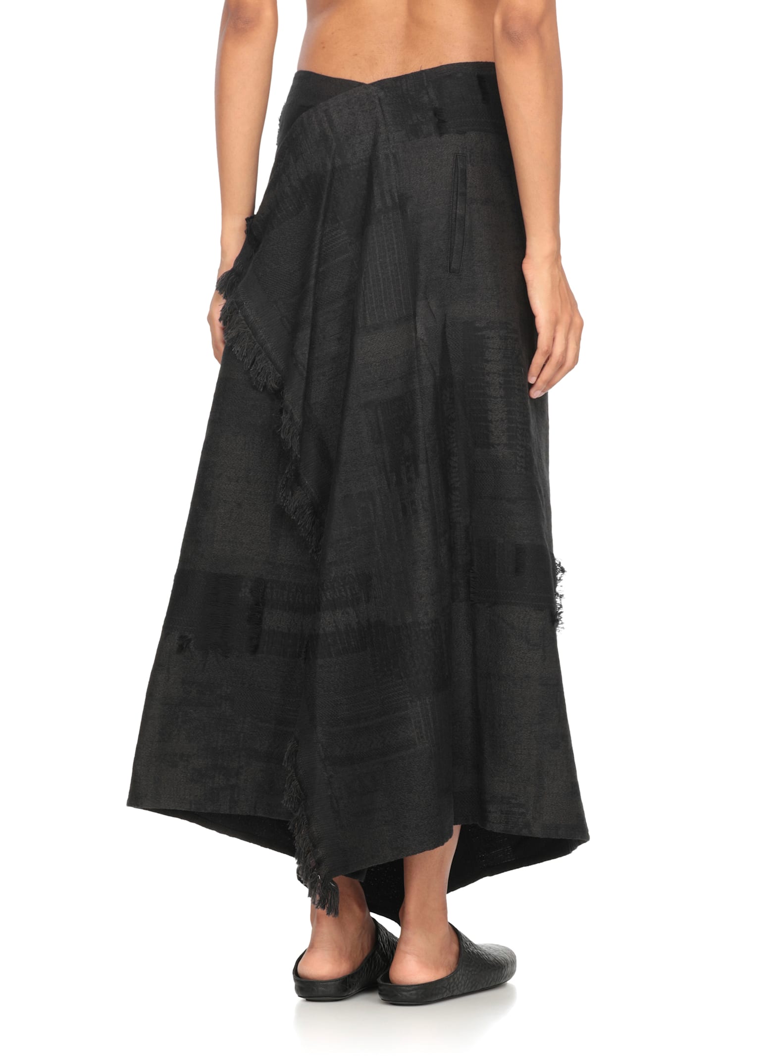 Y's Cotton Skirt In Gray
