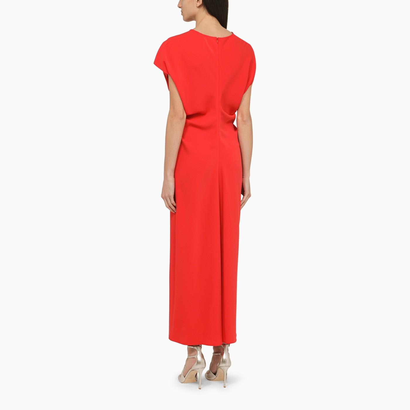 Shop P.a.r.o.s.h Red Cr\u00eape Long Dress In Rosso