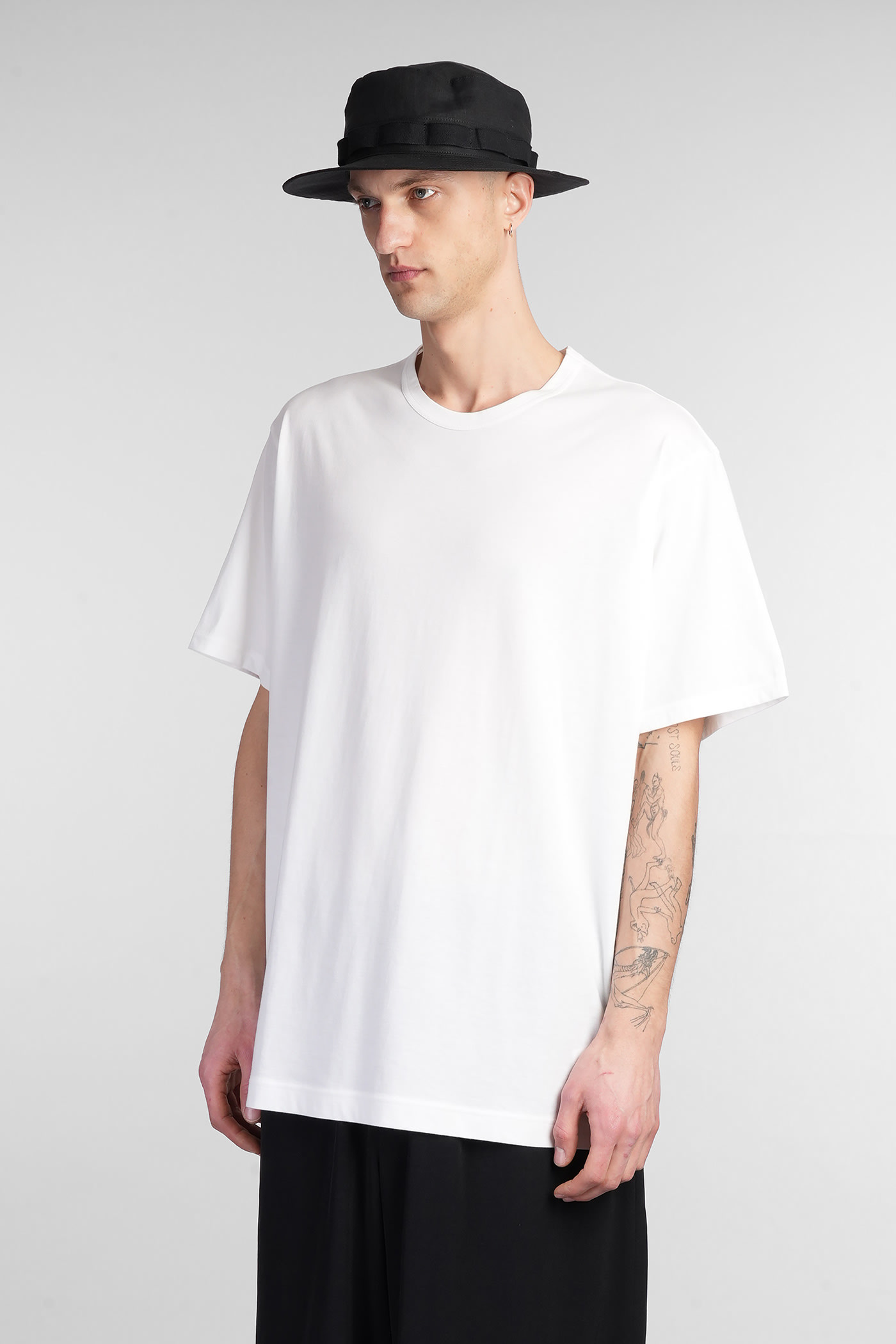 Shop Yohji Yamamoto T-shirt In White Cotton