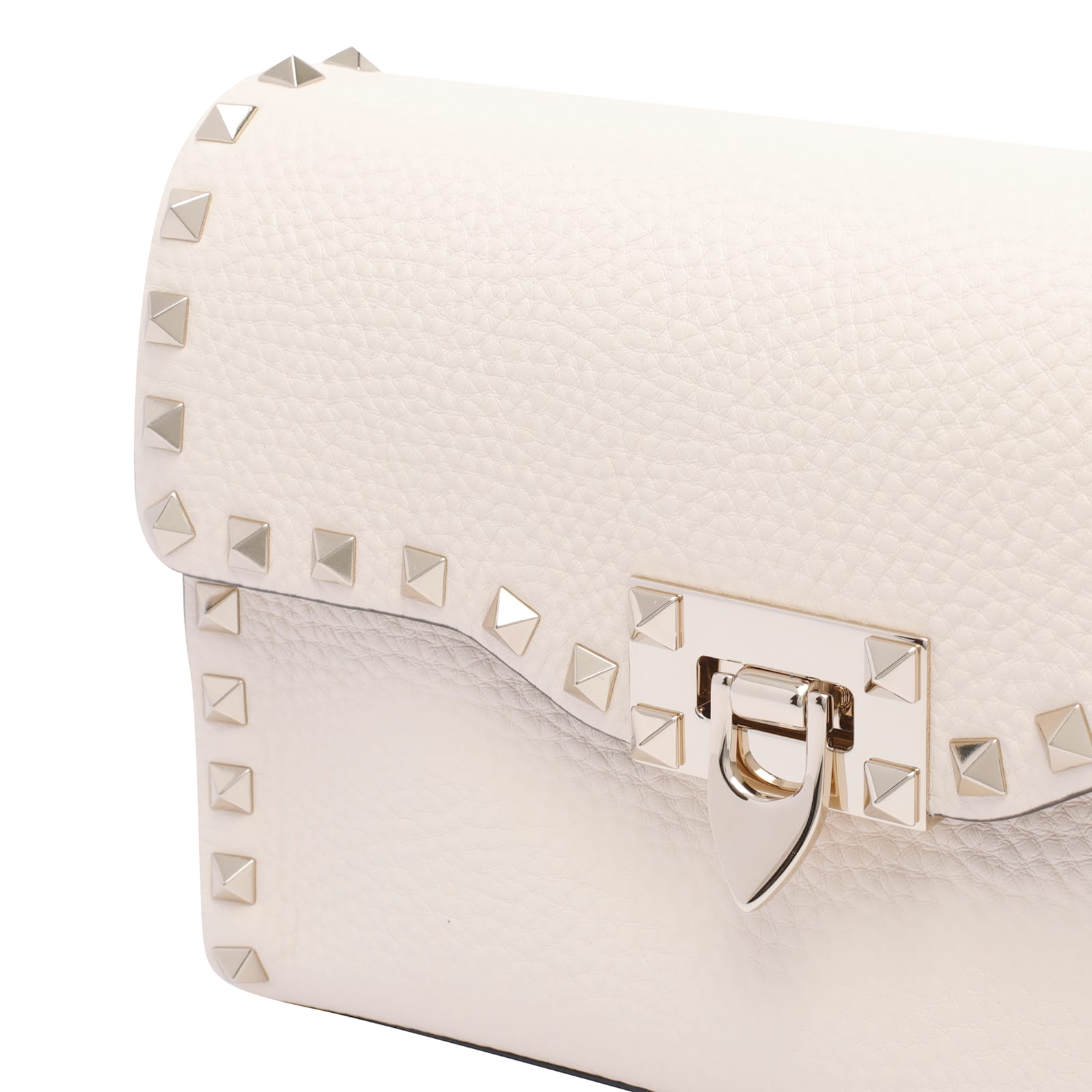 Valentino Rockstud Shoulder Bag In White