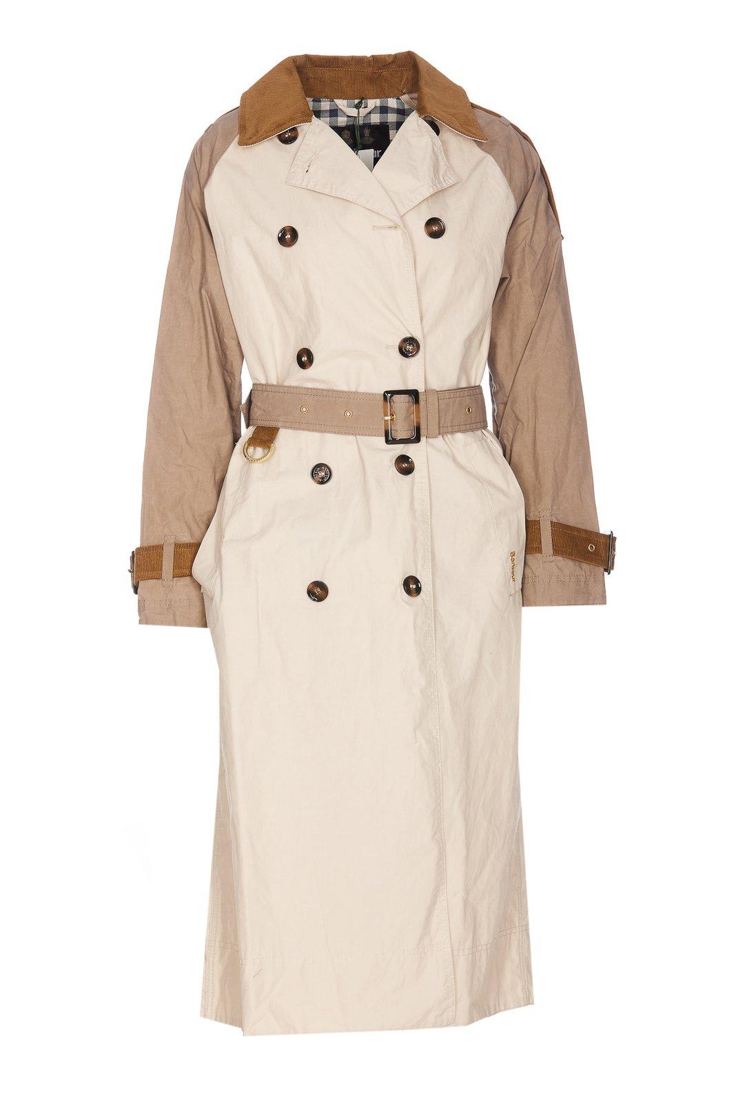 Panelled Double-breasted Belted Coat