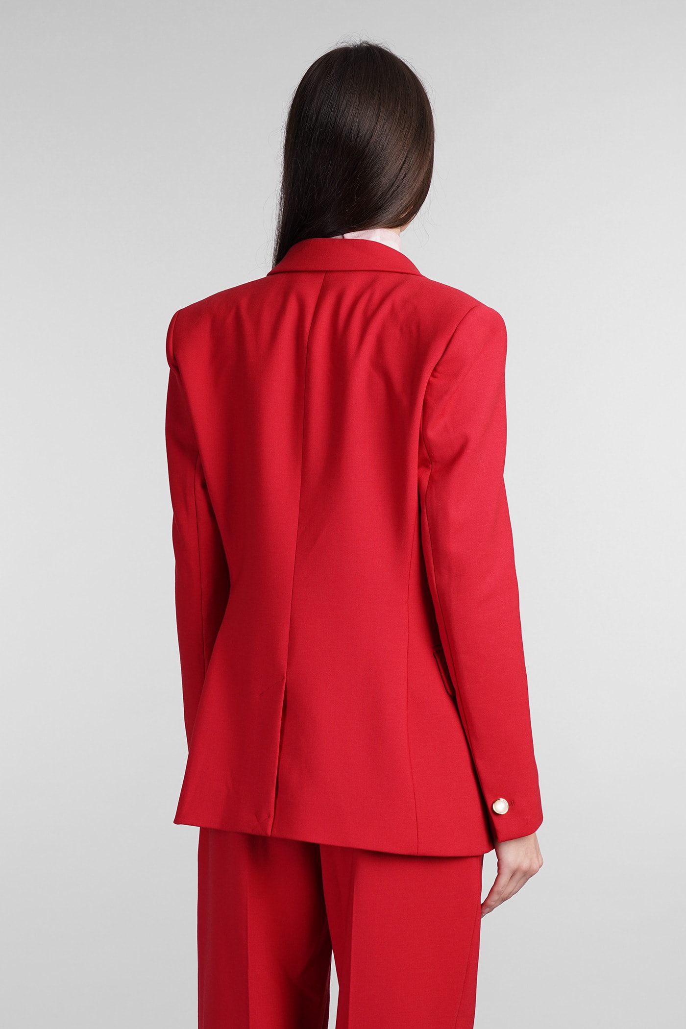 Shop Casablanca Blazer In Red Wool