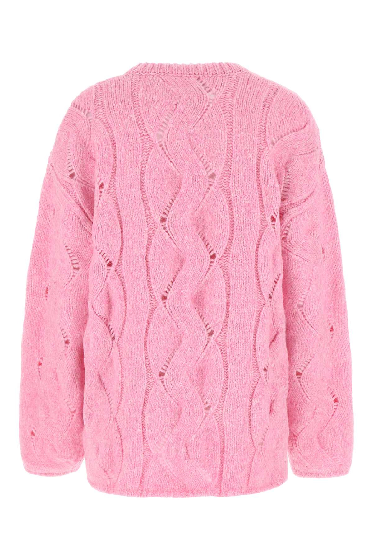 Low Classic Pink Alpaca Blend Oversize Sweater In 0227