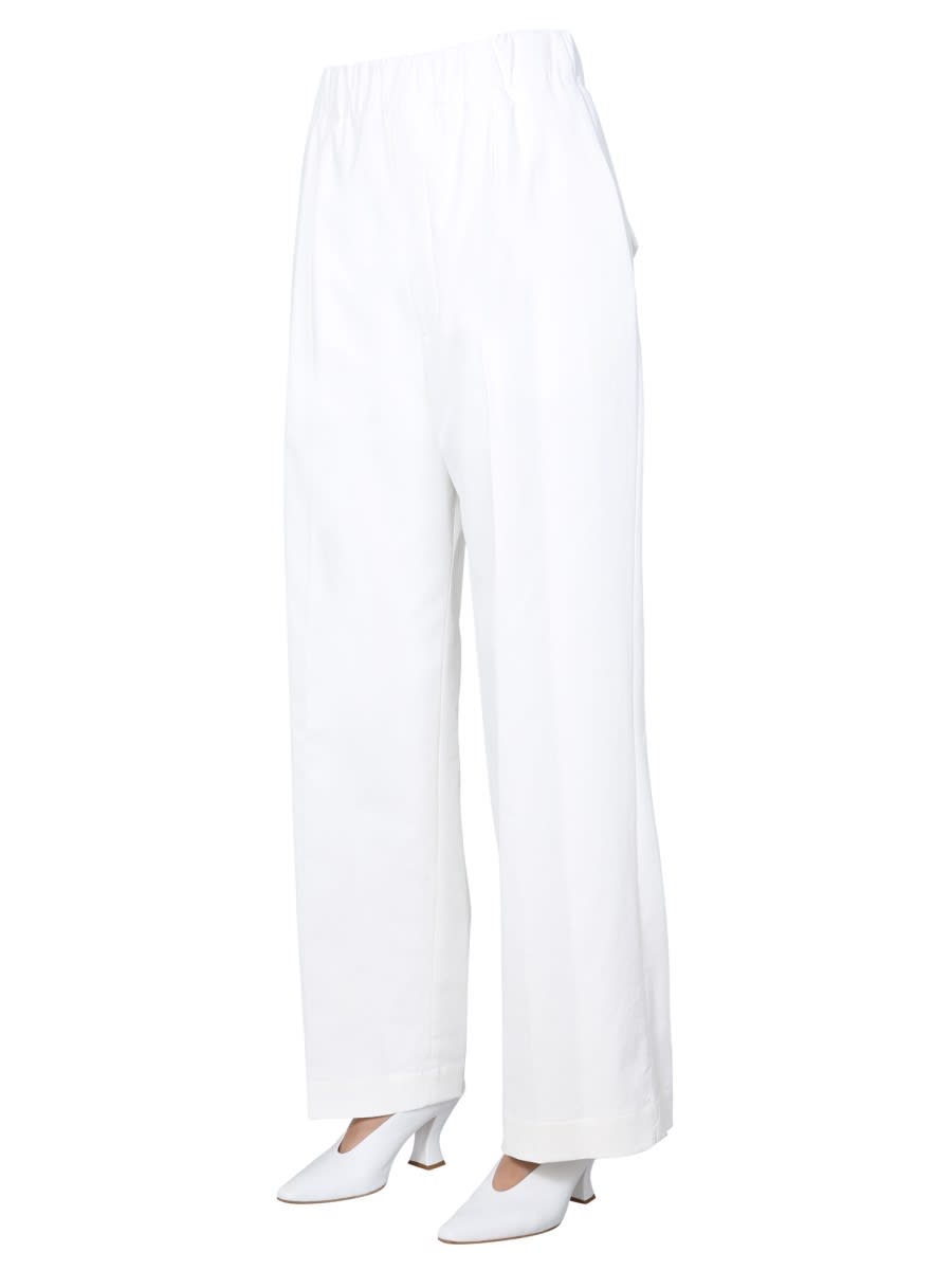 Jejia High-waisted Wide-leg Trousers In White