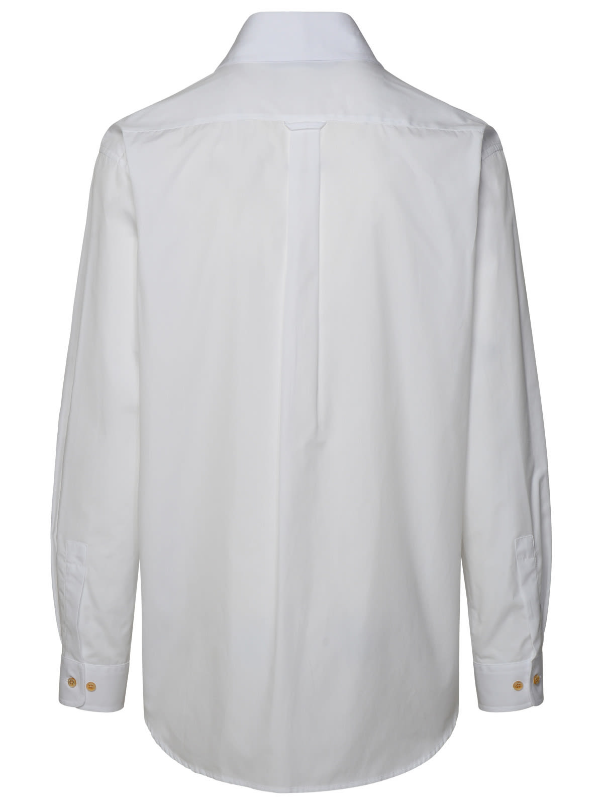 Shop Palm Angels White Cotton Shirt In Nero/bianco