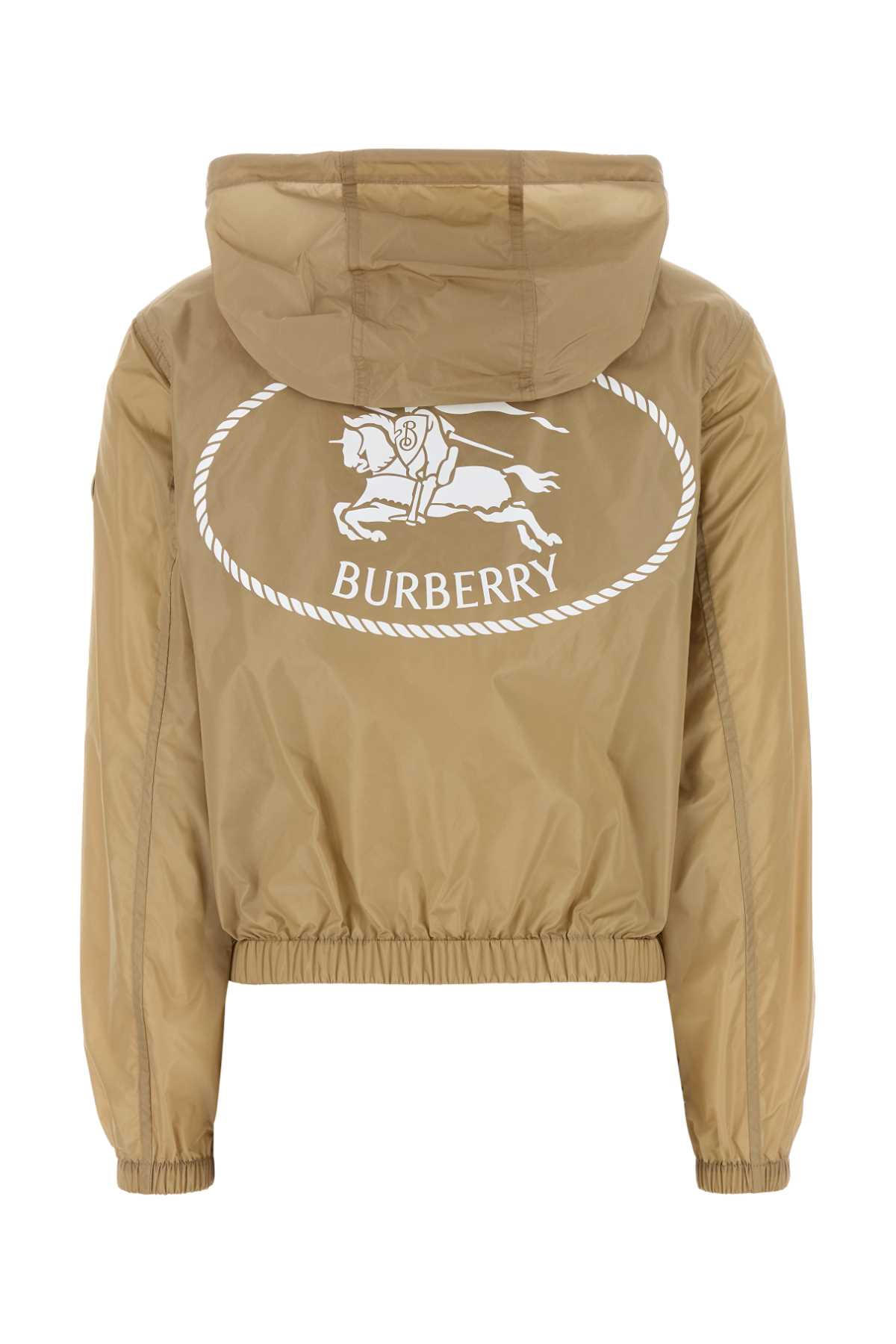 Burberry Women Beige Nylon Jacket In Brown