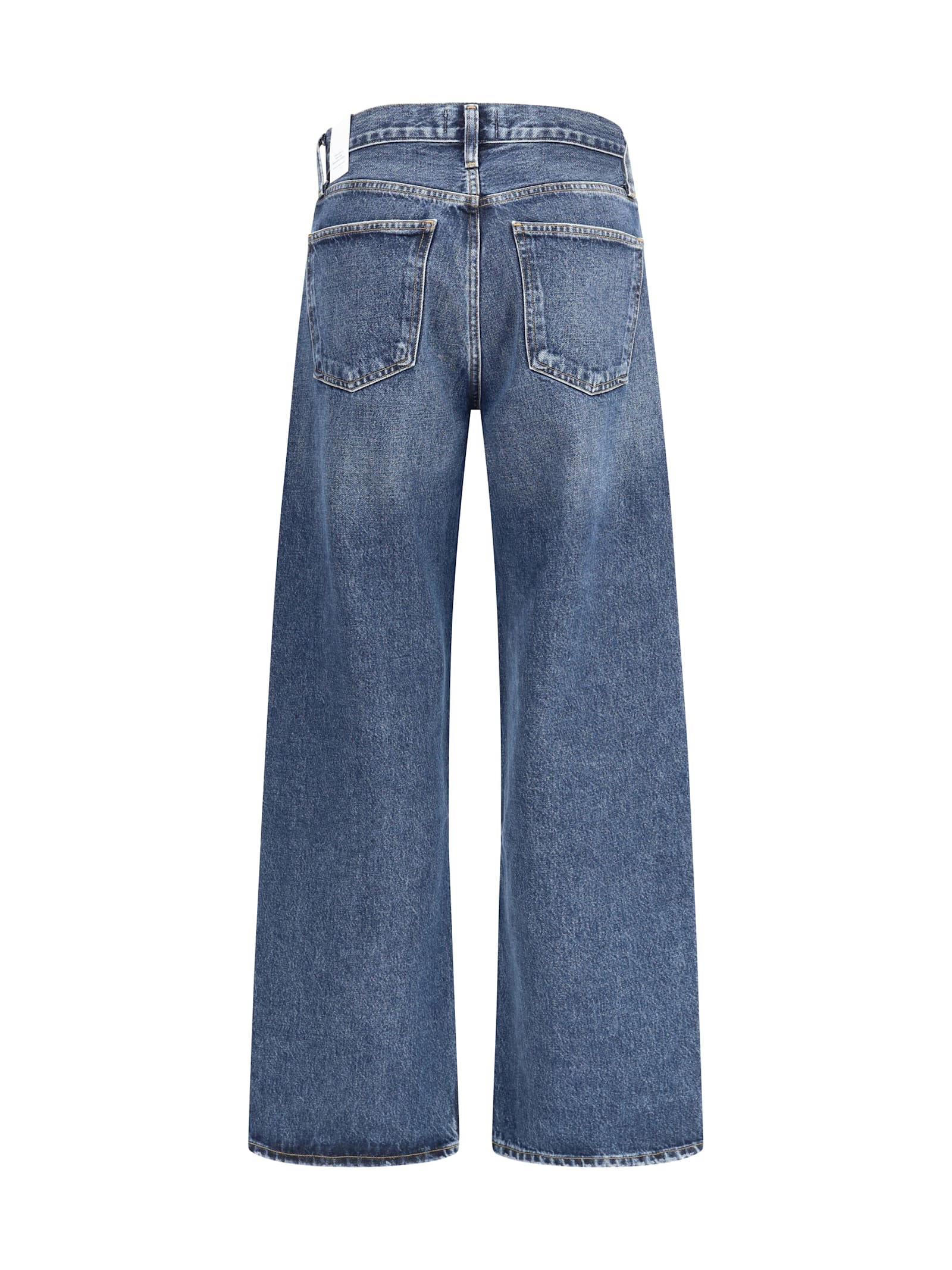 Agolde Blue Cotton Straight-leg Jeans In Blue