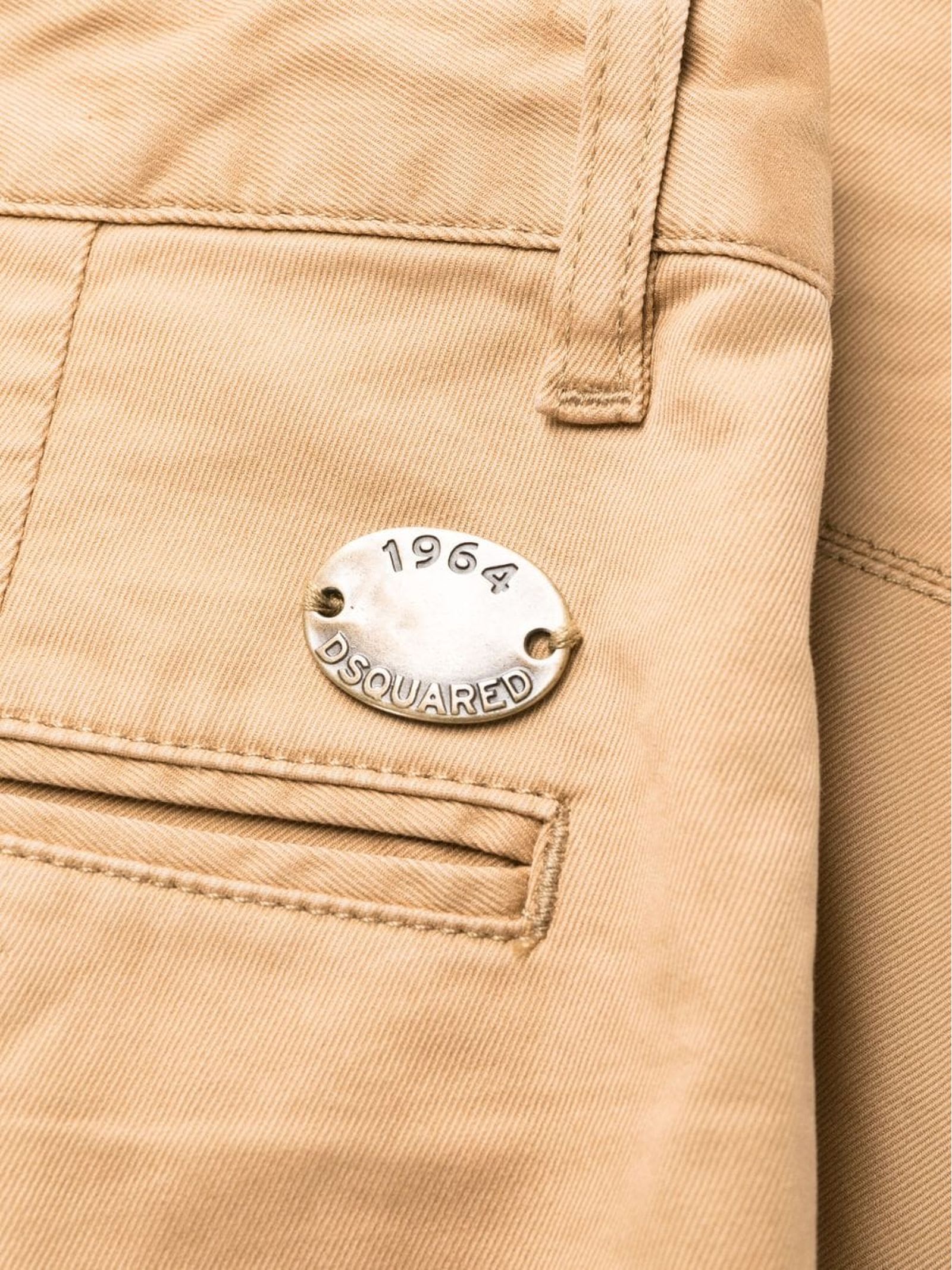 Dsquared2 Men's Comfortable Cotton Blend Trousers In Beige