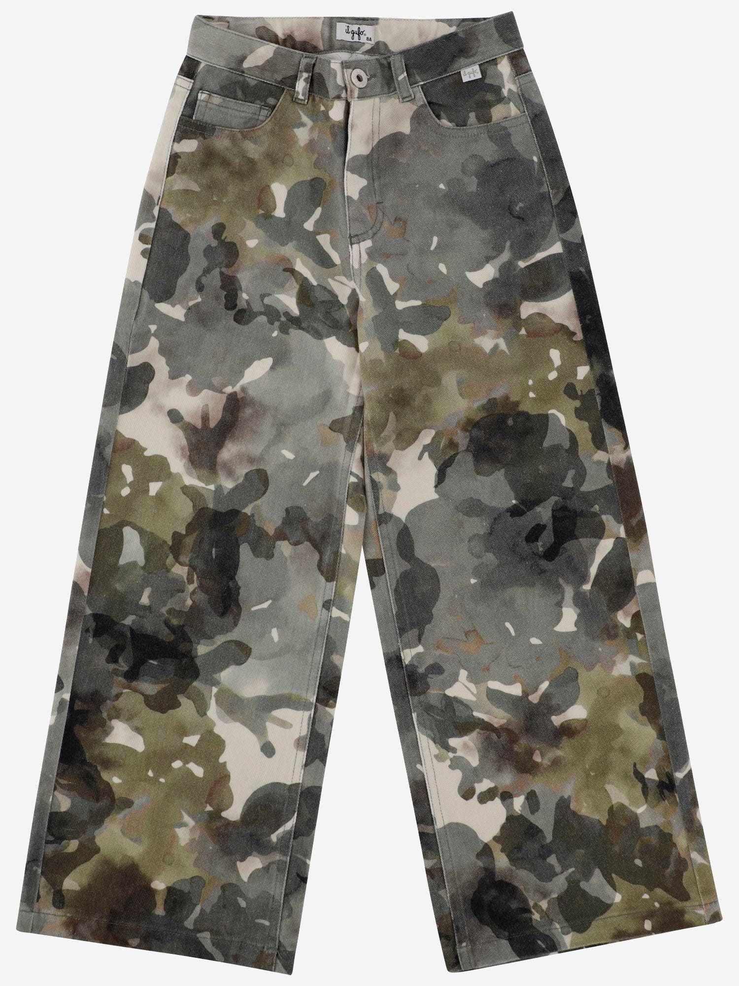 IL GUFO PANTS WITH CAMOUFLAGE PRINT