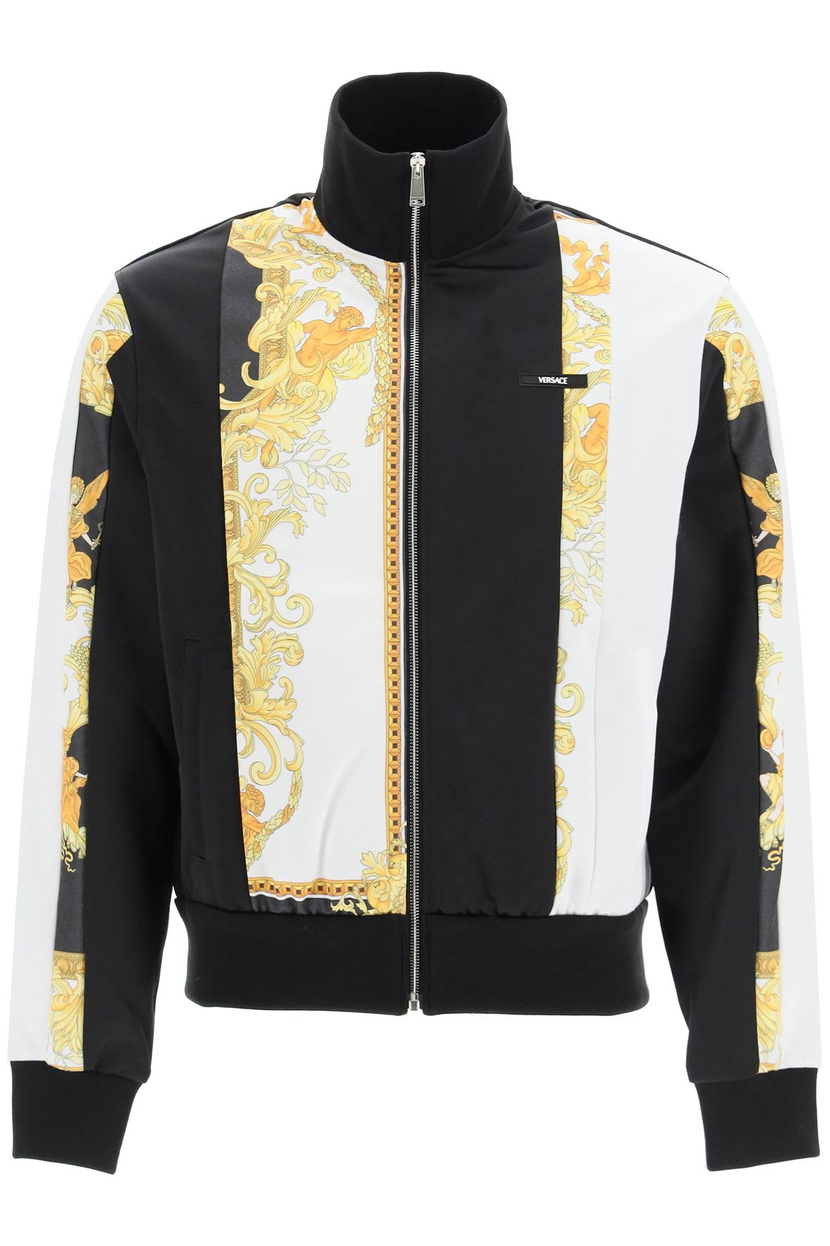 Versace Full Zip Sweatshirt With Baroque Print