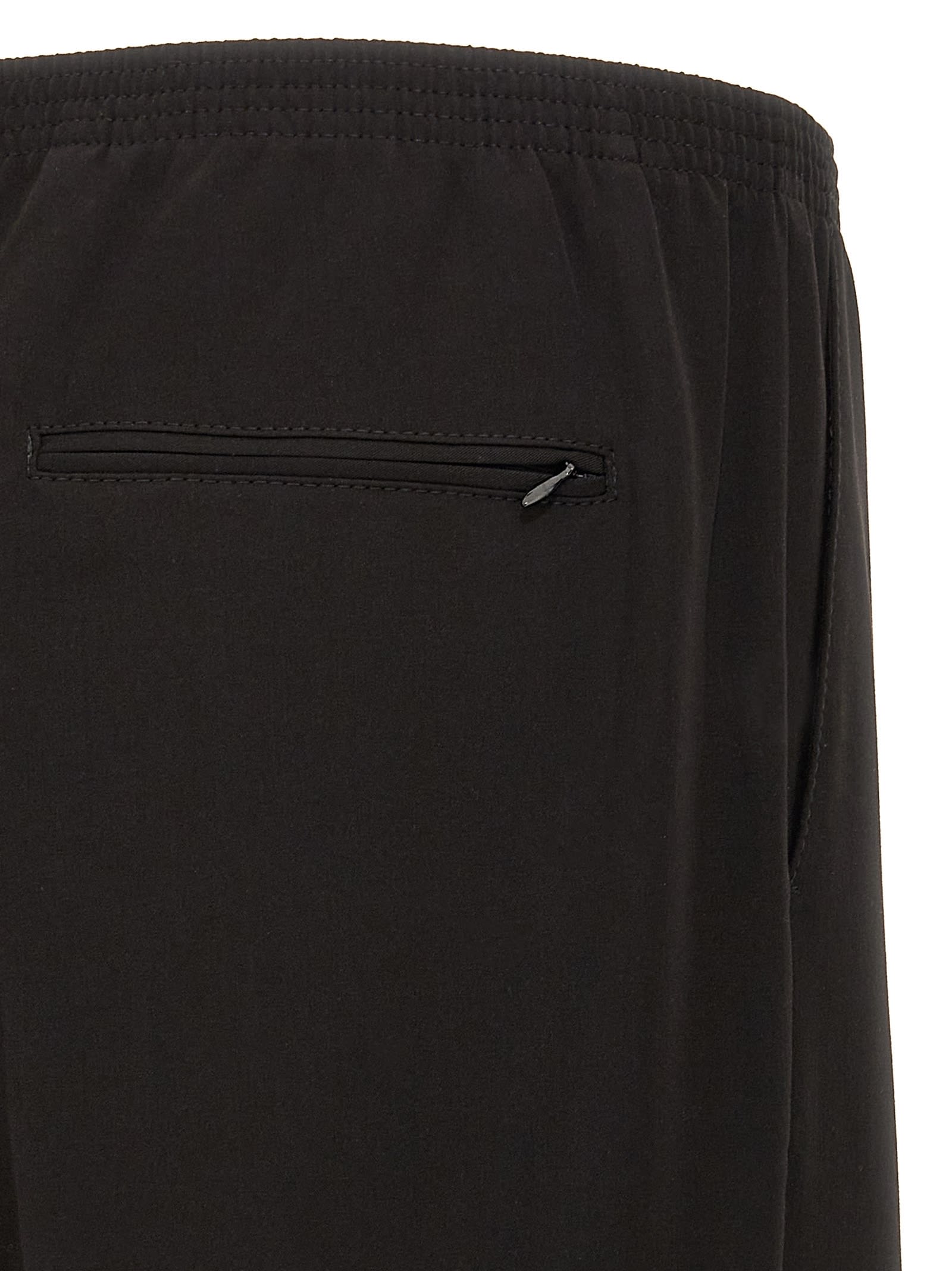 Cellar Door Ezio Elastic-waistband Trousers In Black