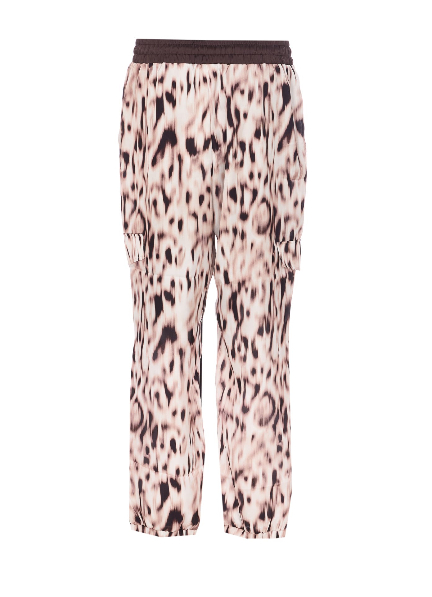 Liu •jo Flared Trousers With Cargo Pockets And Print In Multicolour