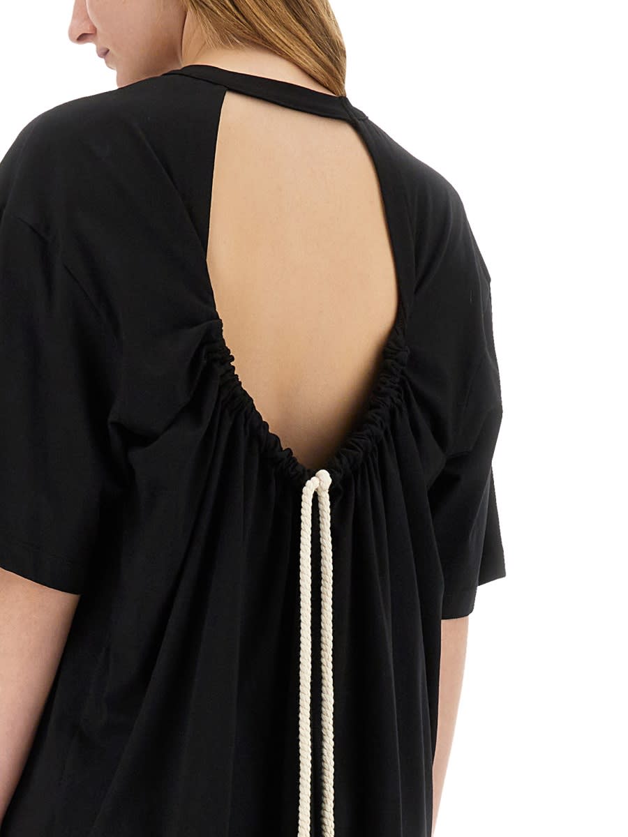 Msgm Relaxed-fit Short Dress With Logo Detail In Black