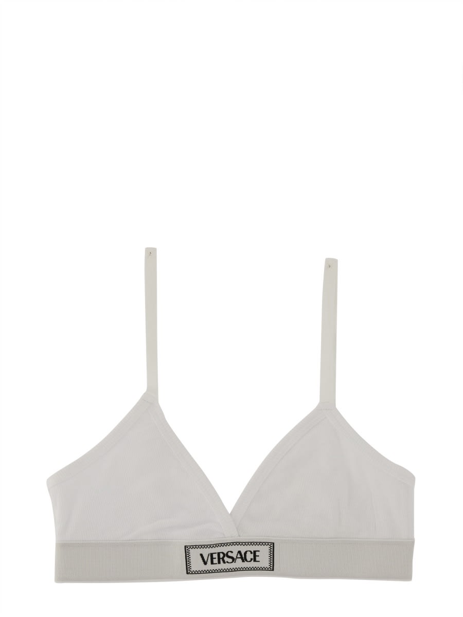 Versace Bralette With Logo In White