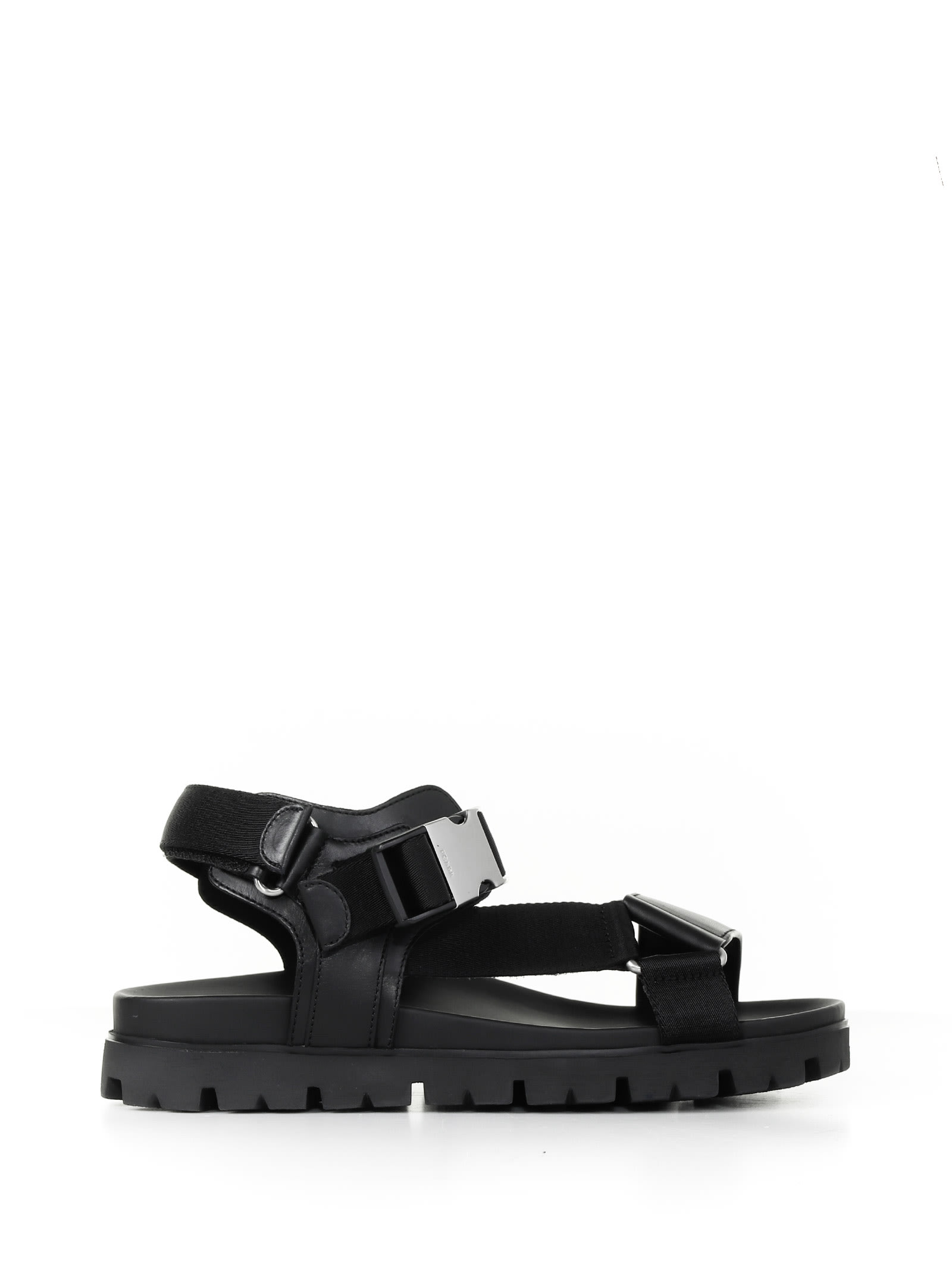 Prada Sandals In Black Leather