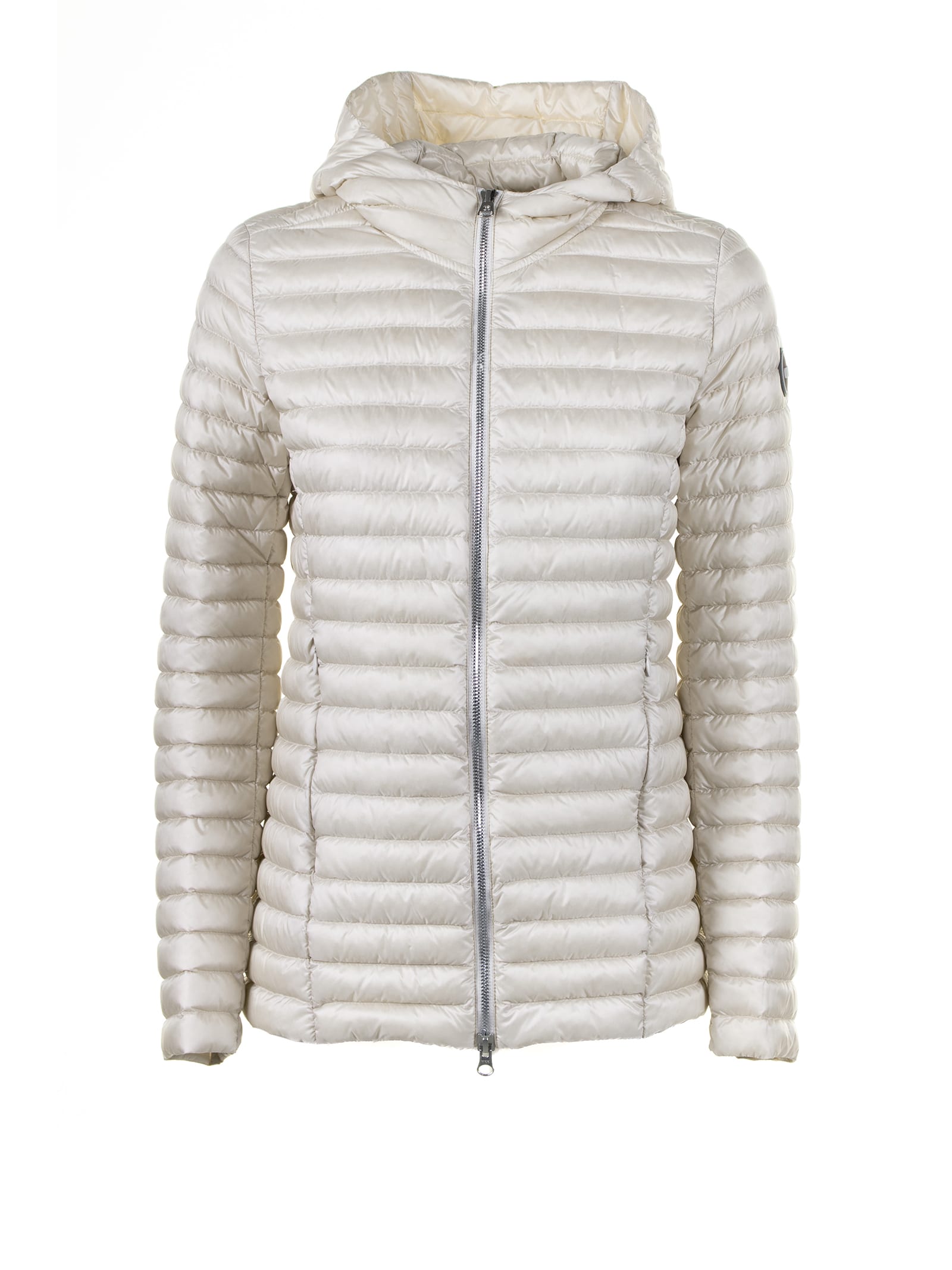 Shop Colmar White Down Jacket With Hood In Porcellana