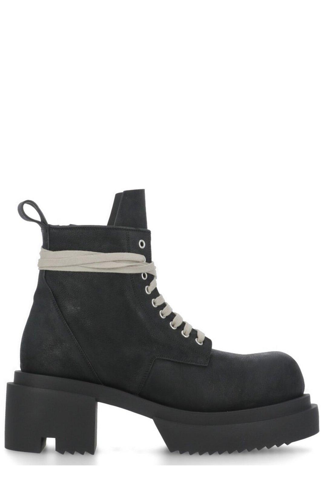 RICK OWENS LOW ARMY BOGUN LACE-UP BOOTS