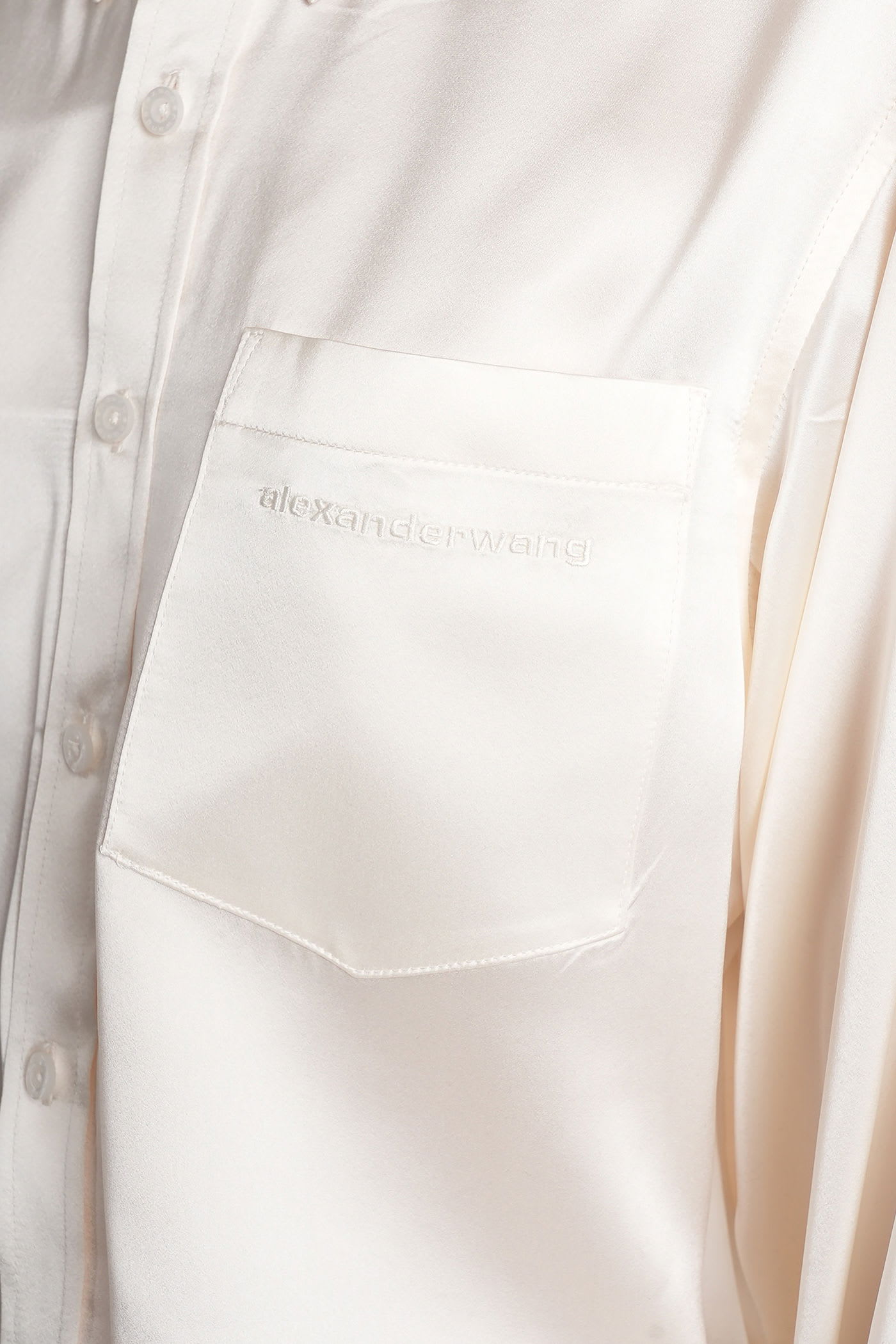 Alexander Wang Shirt In Beige Silk In Neutral