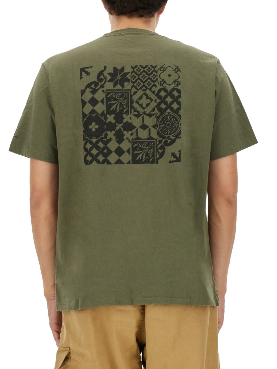 Engineered Garments Man T-shirt Military Green Size Xl Cotton In Green