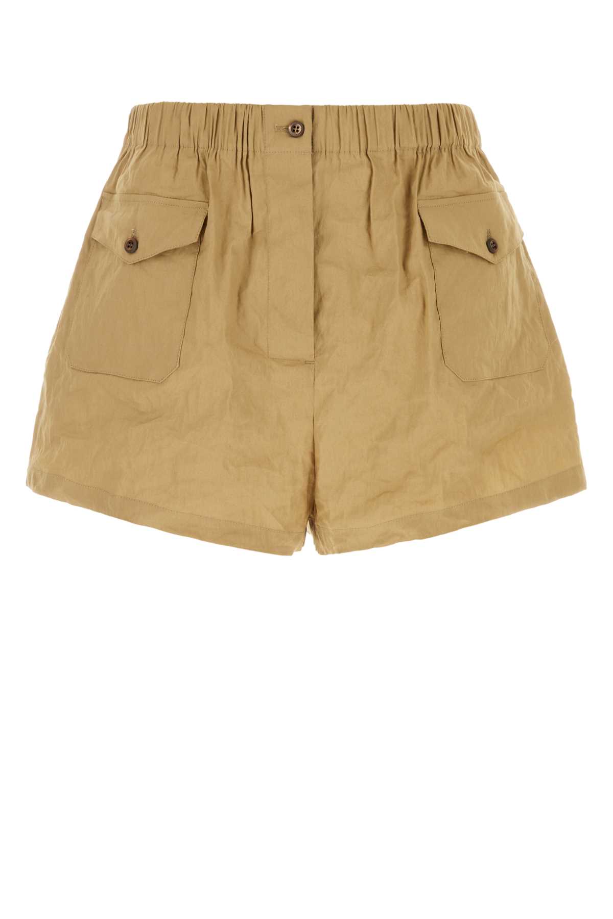 Camel Stretch Cotton Blend Shorts