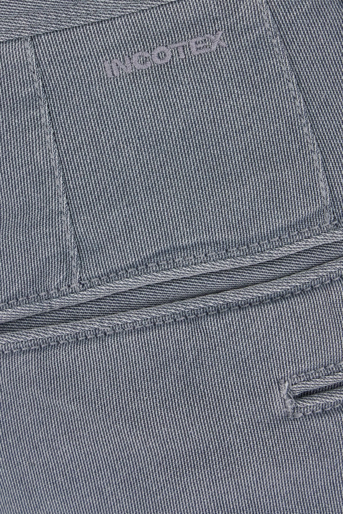 Incotex Stretch Cotton Trousers With Pockets And Loops In Bluette