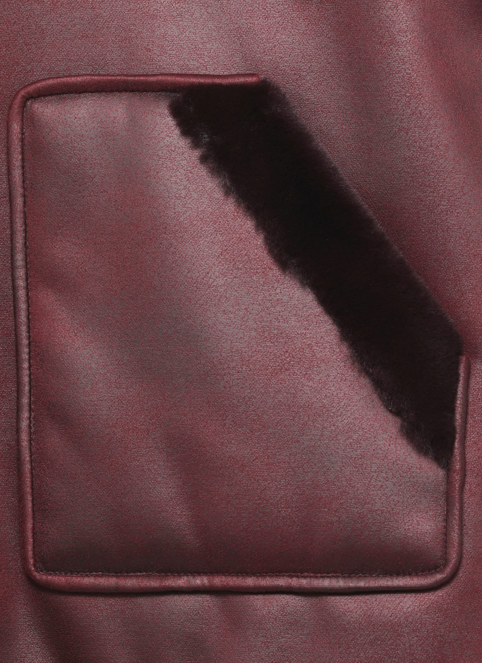 Betta Corradi Synthetic Fur Coat In Burgundy