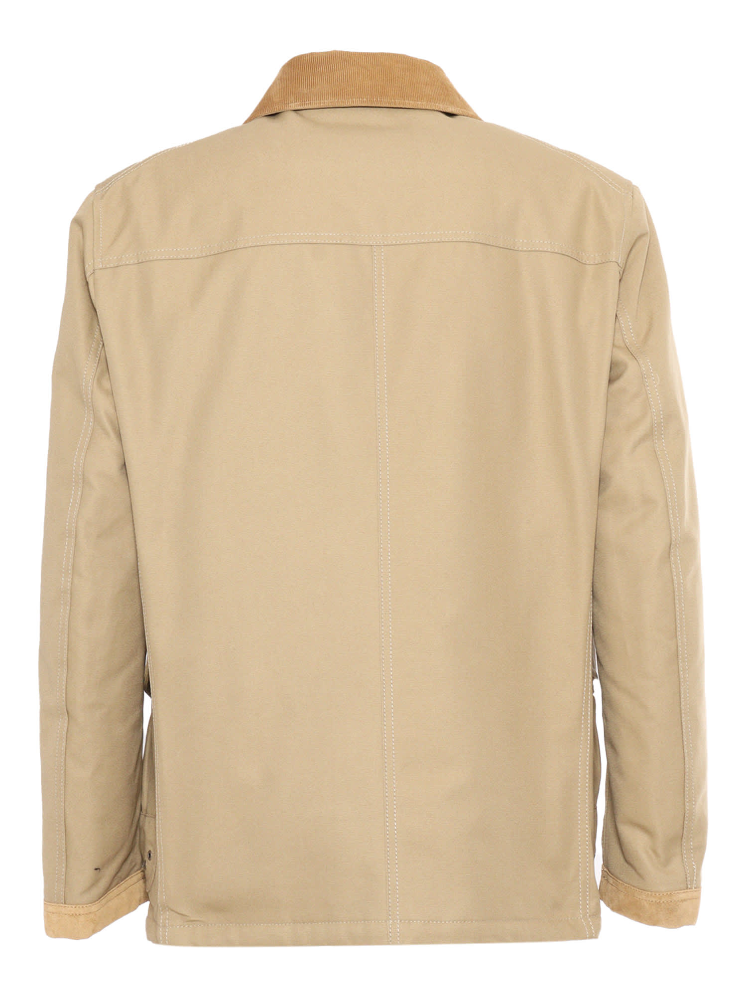 Shop Fay 4 Hooks Archive Padded Jacket In Beige