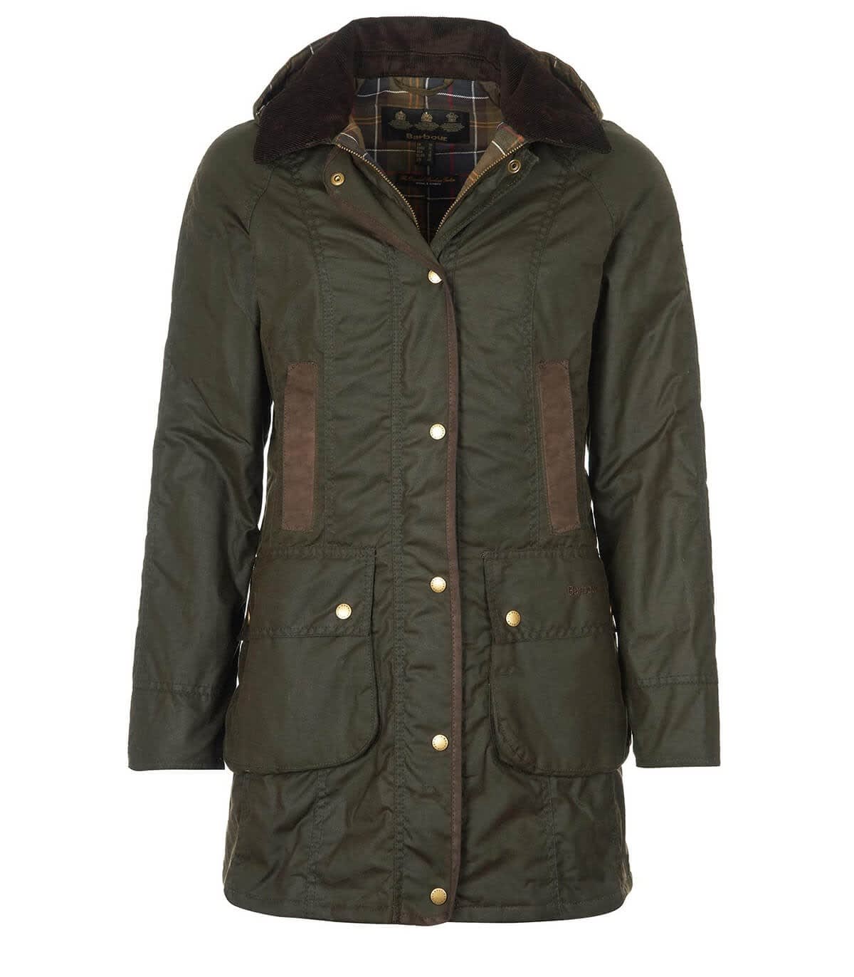 BARBOUR BARBOUR BOWER WAX OLIVE GREEN PARKA