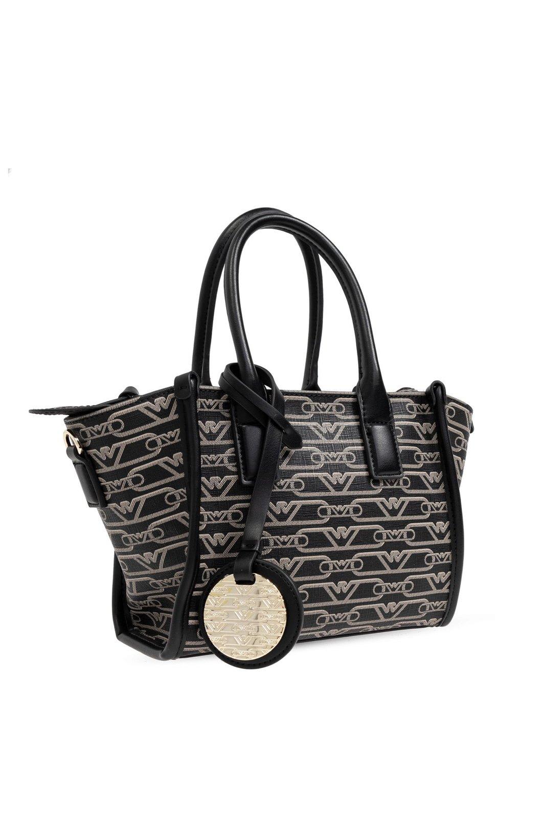 Shop Emporio Armani Shoulder Bag With Monogram In Black