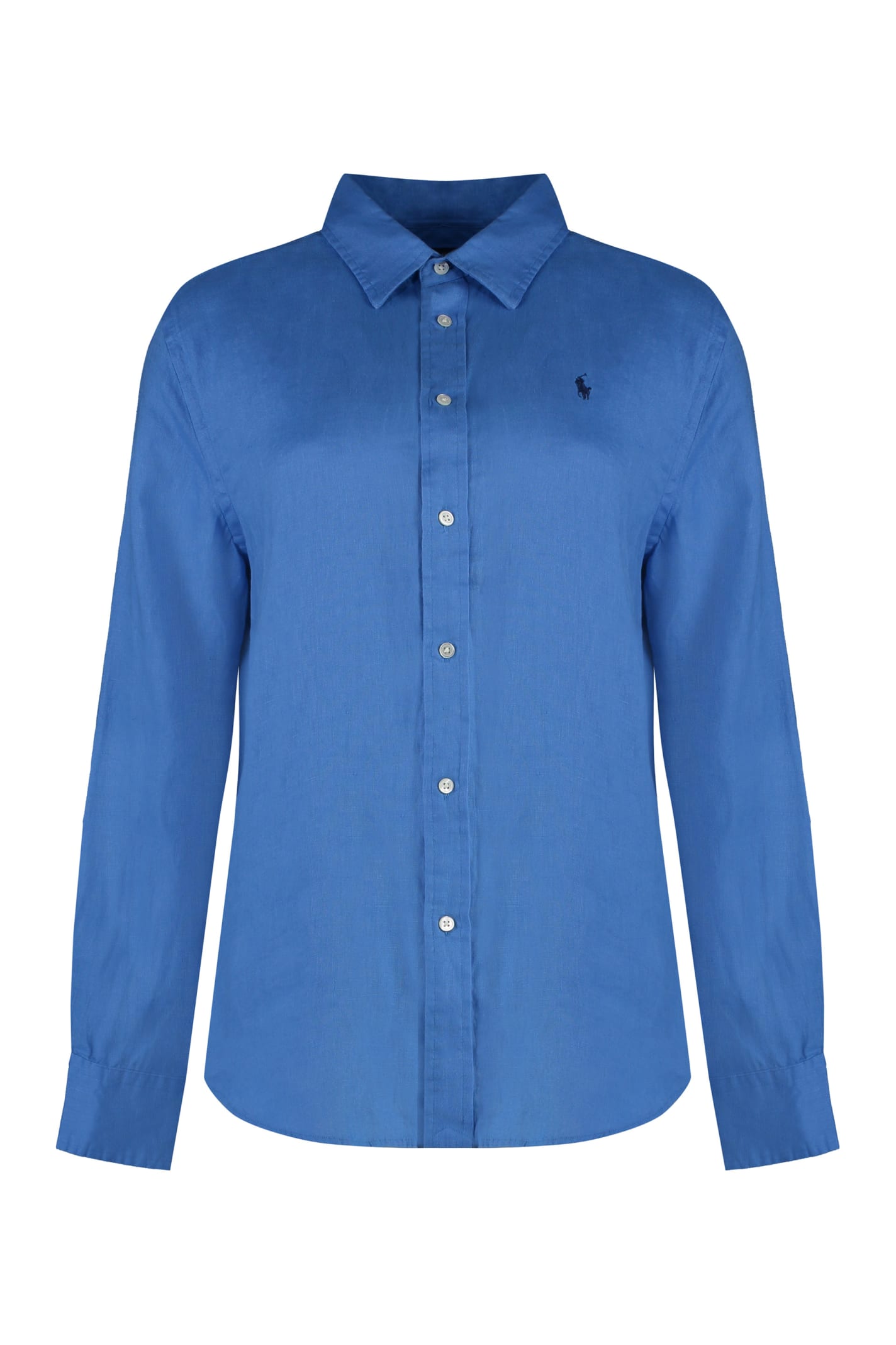 Shop Ralph Lauren Linen Shirt In Blue