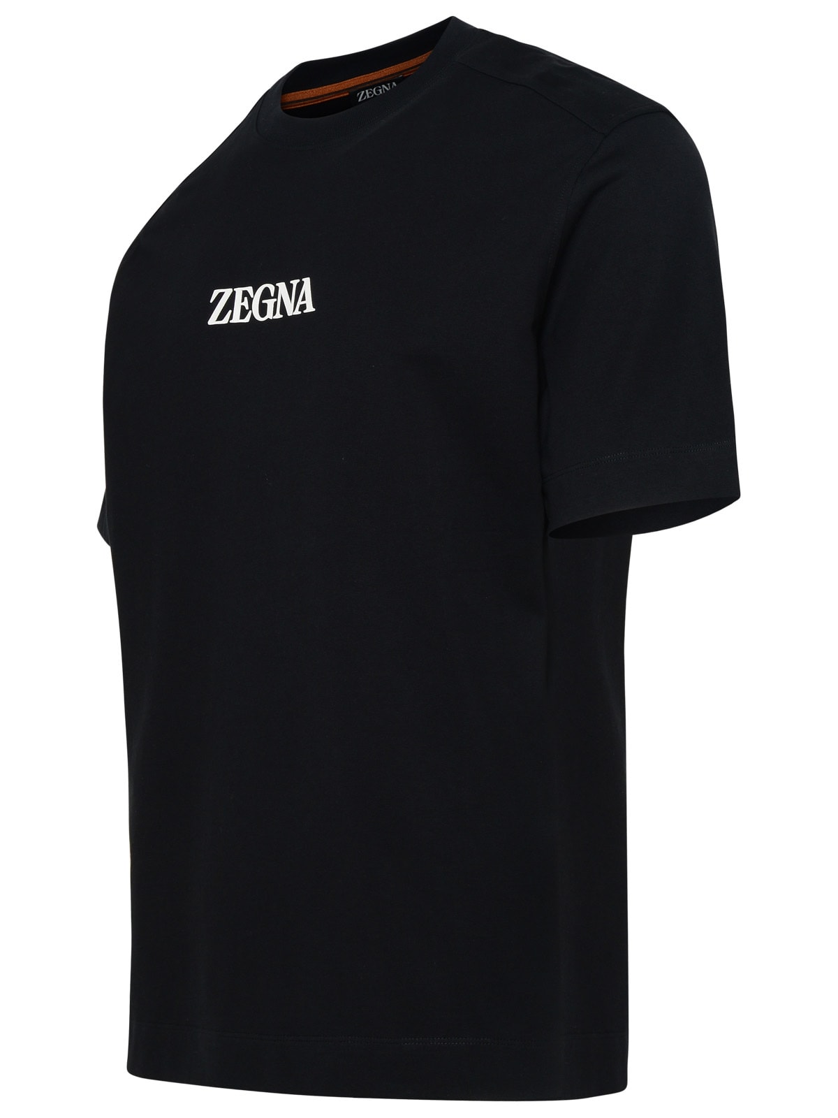 Shop Zegna Black Cotton T-shirt In Nero