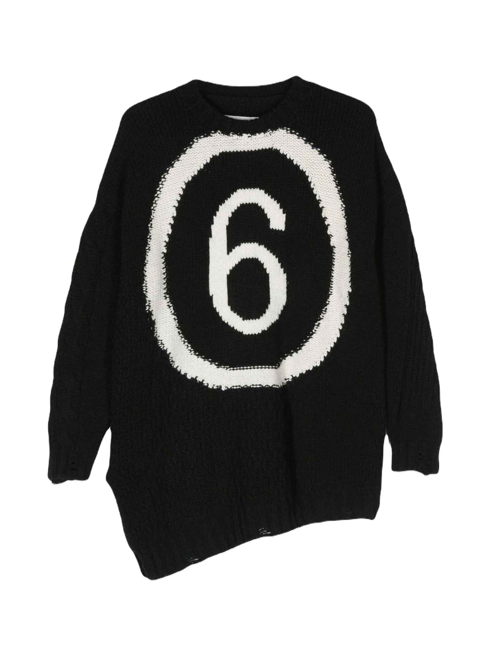 Mm6 Maison Margiela Kids' Black Sweater Unisex In Nero