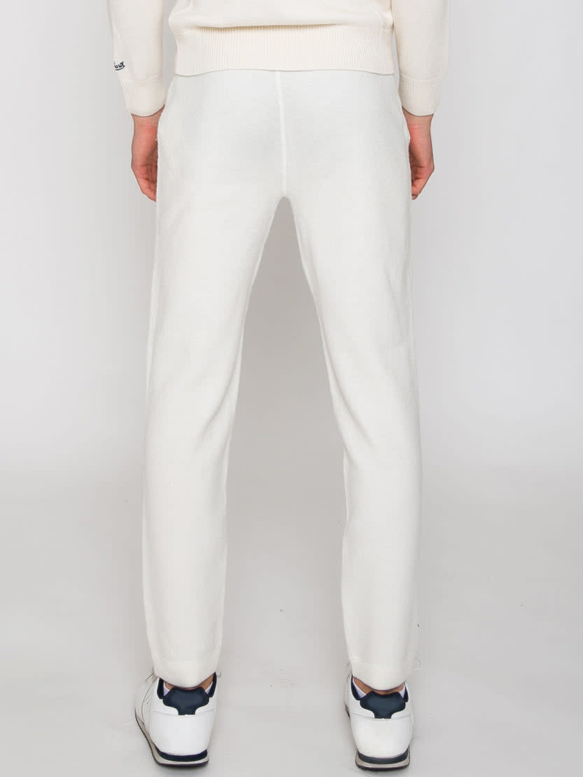 Shop Mc2 Saint Barth Track Knitted Sweatpants With Pockets In White