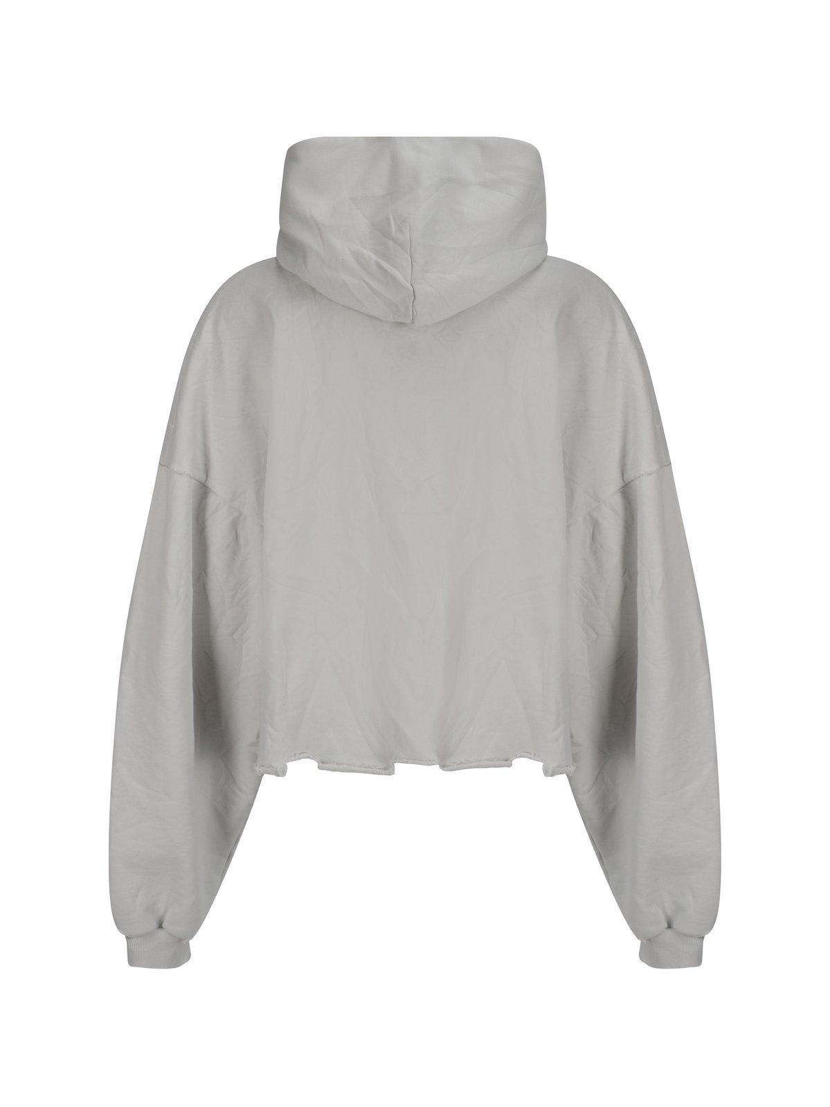 Shop Balenciaga Loop Sports Icon Destroyed Cropped Hoodie