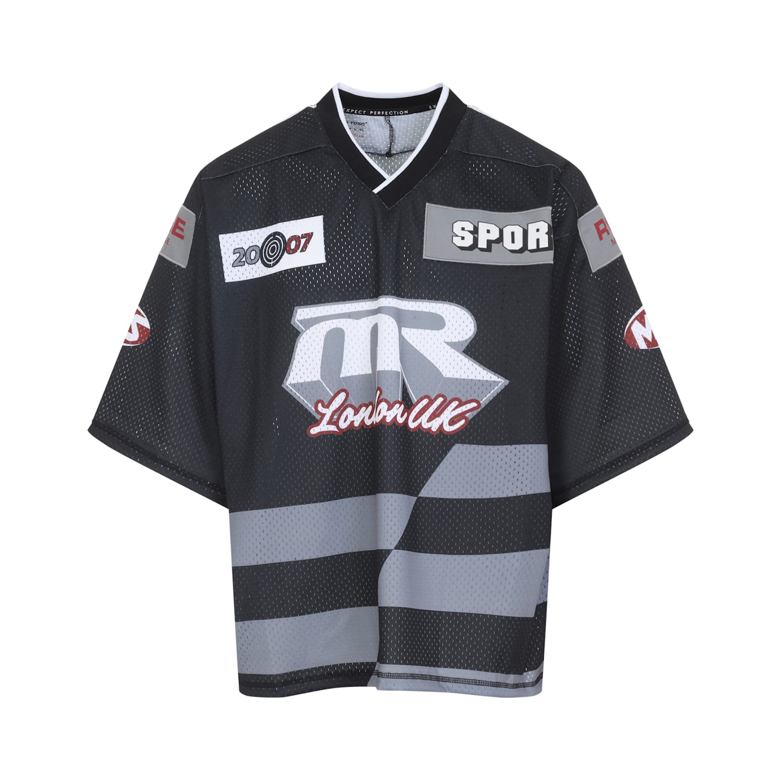 Martine Rose Oversized Hockey T-shirt Graphic Print In Black