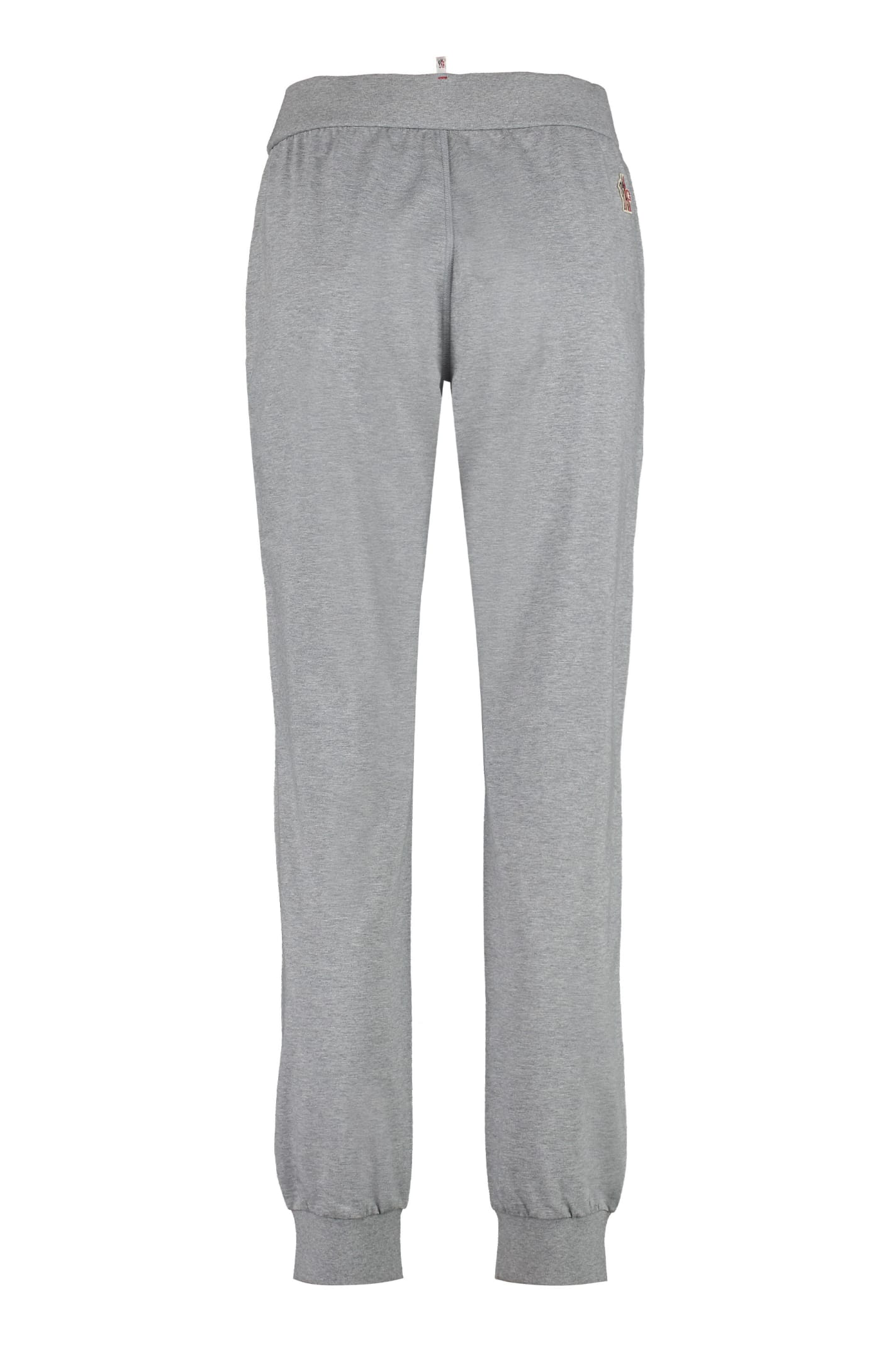 Shop Moncler Logo Detail Cotton Track-pants In Grey