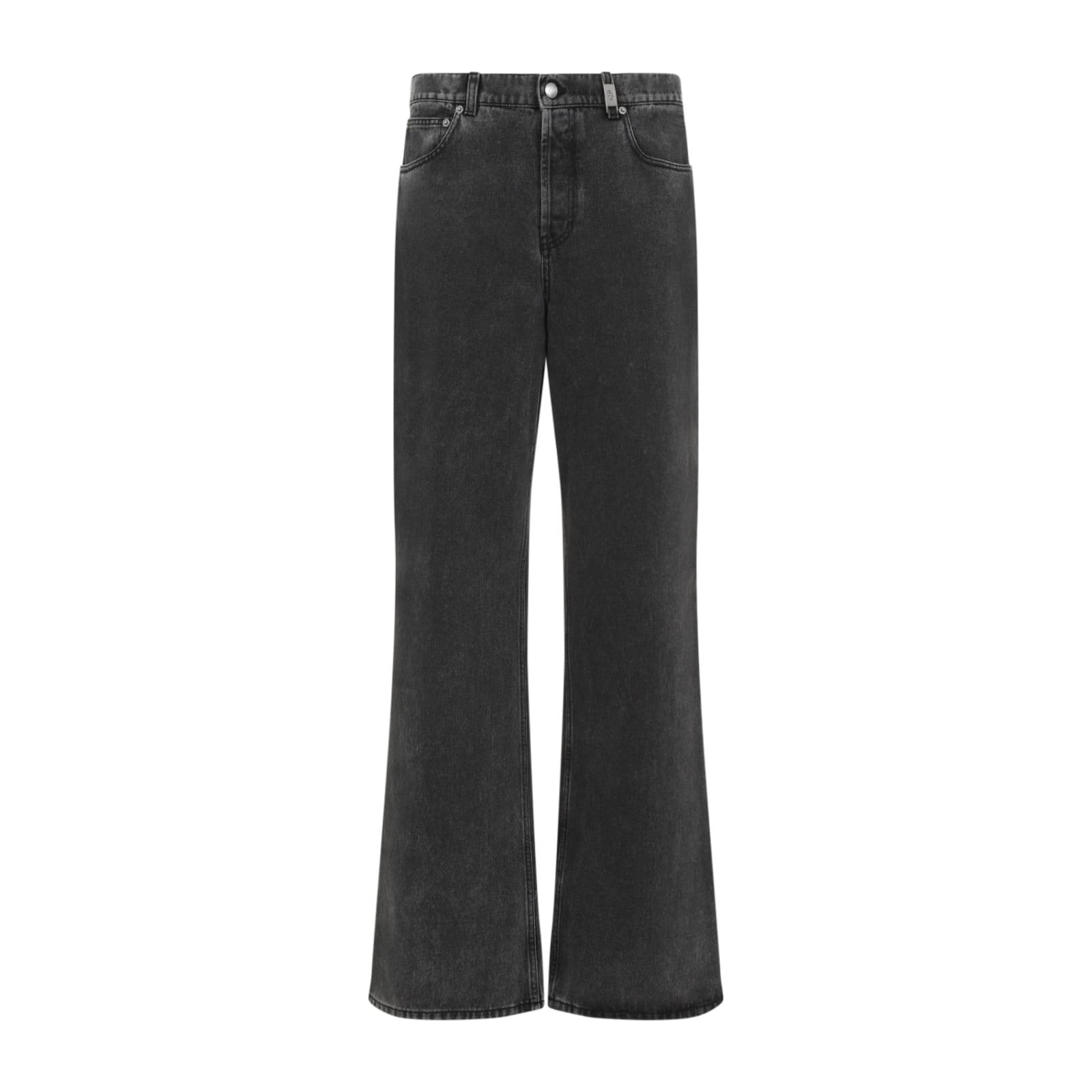 Alexander Mcqueen Low-rise Baggy Jeans In Black Washed
