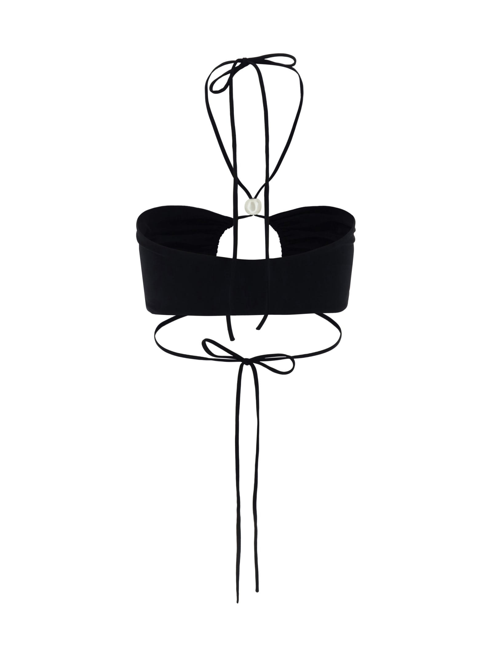 Magda Butrym Jersey Halter Bikini Top In Black