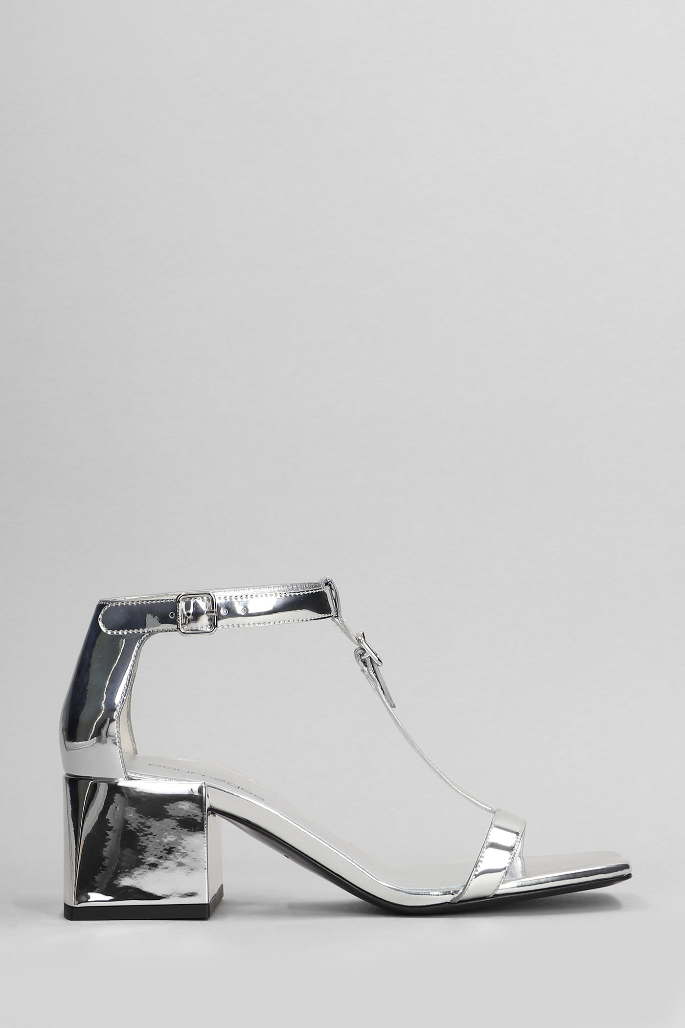 Courrèges Sandals In Silver Patent Leather
