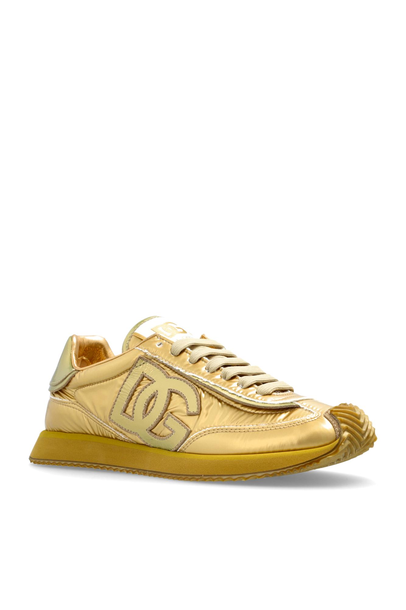 Dolce & Gabbana Dg Cushion Metallic Leather Sneakers In Gold