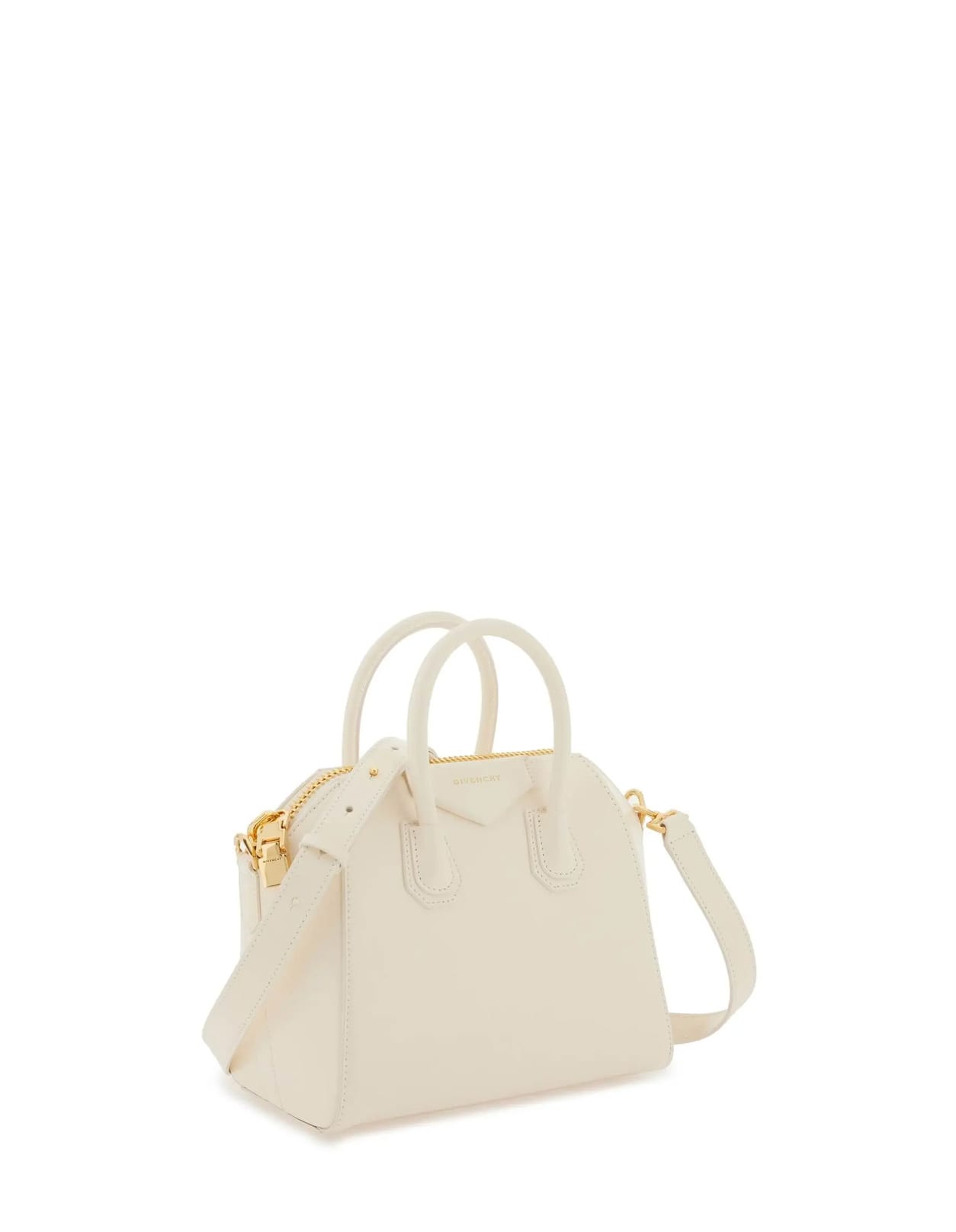 Shop Givenchy Ivory Mini Antigona Bag In White