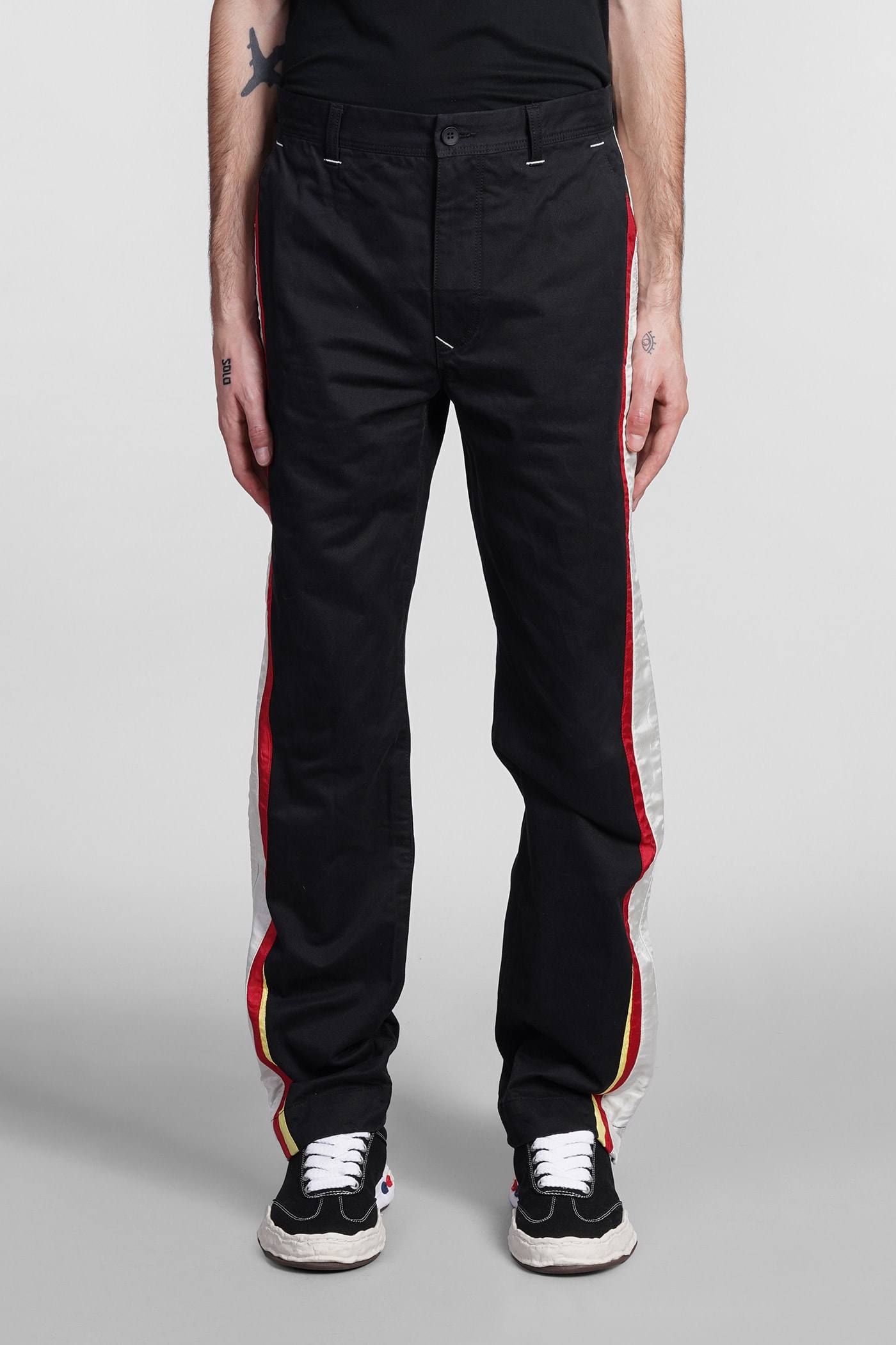 Incotex Red Pants In Black Cotton